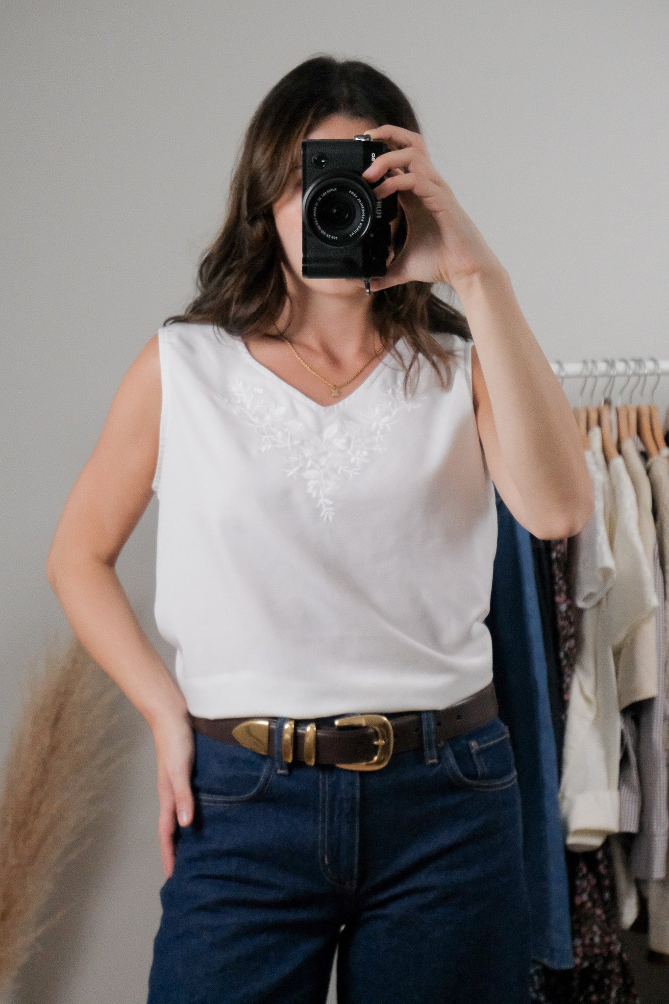 Vintage x Embroidered Tank (L)