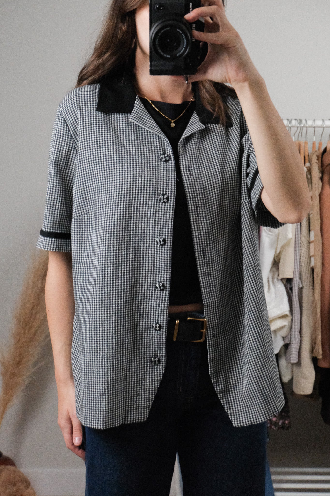 Vintage x Gingham Short-Sleeve Blouse (10)