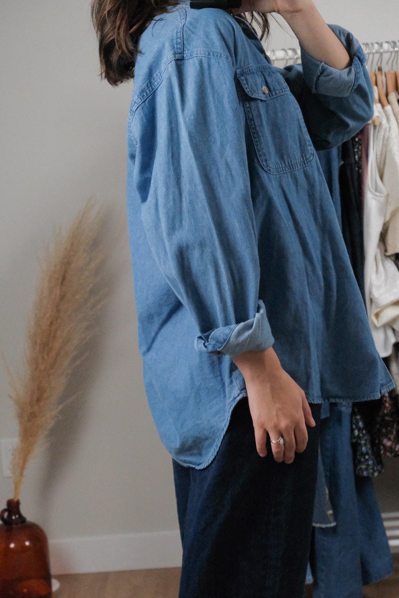 Vintage x Denim Button Up (M)