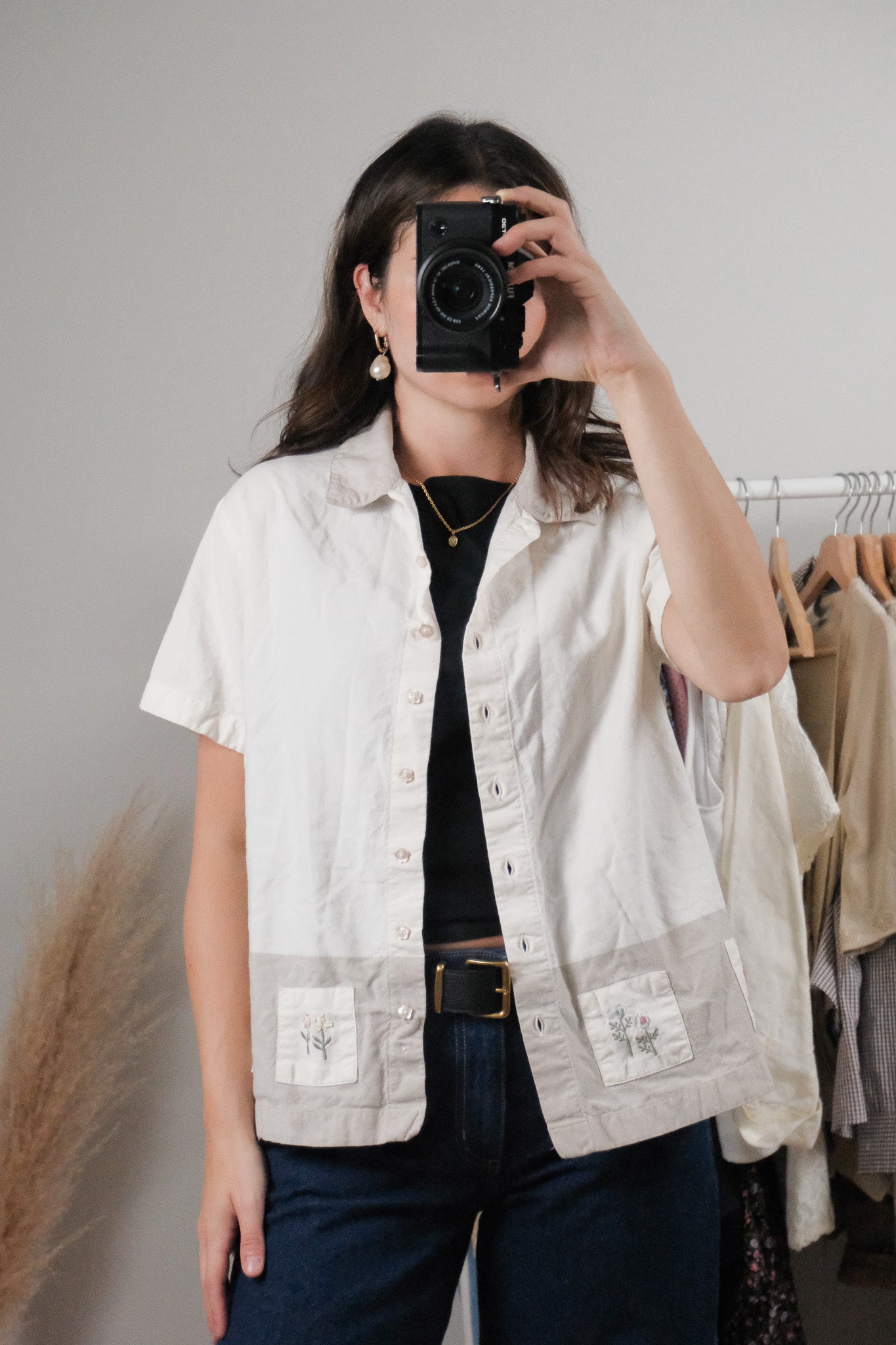 Vintage x Cotton Embroidered Blouse (M)