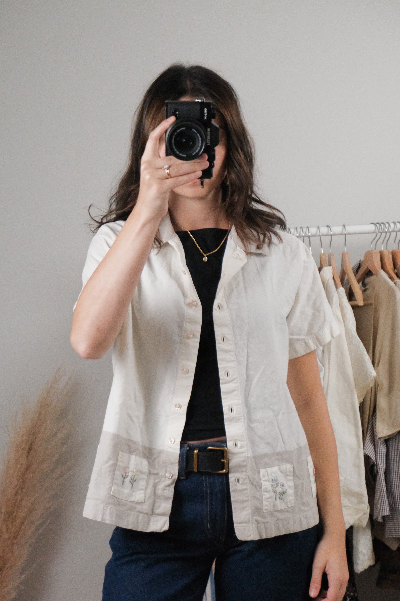 Vintage x Cotton Embroidered Blouse (M)