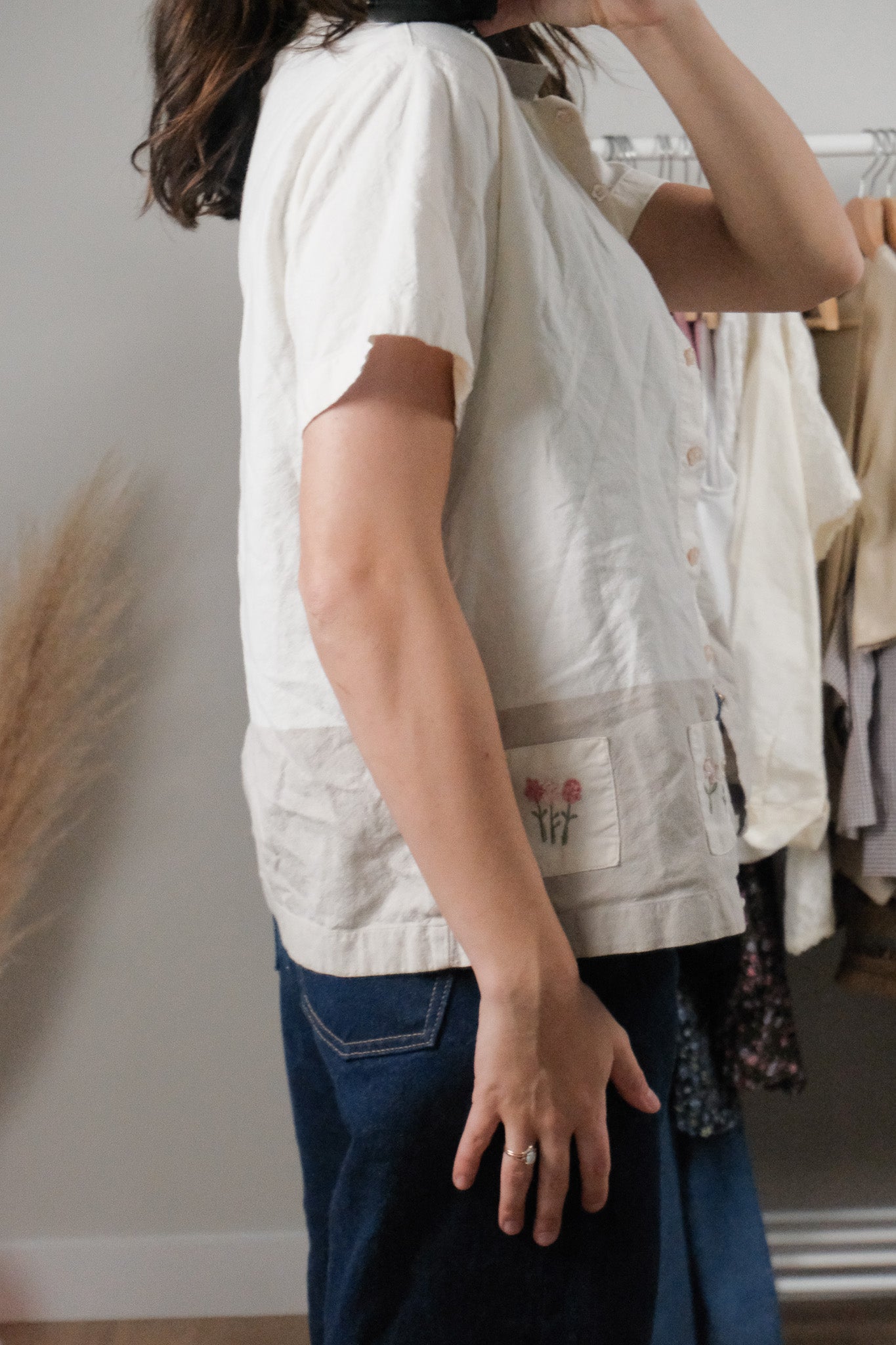 Vintage x Cotton Embroidered Blouse (M)