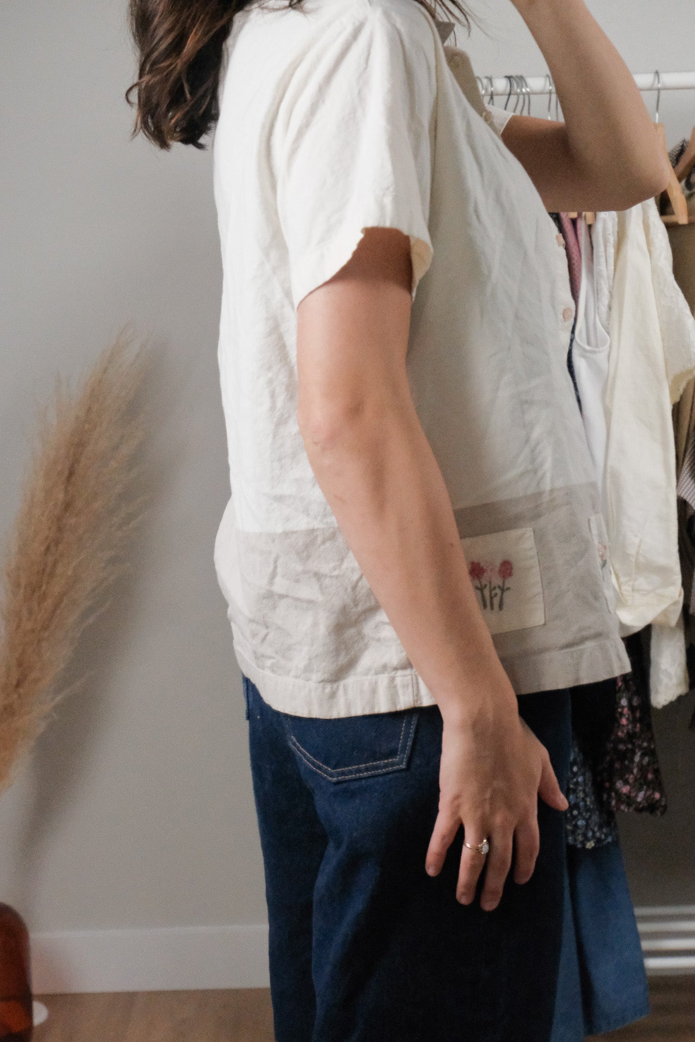 Vintage x Cotton Embroidered Blouse (M)