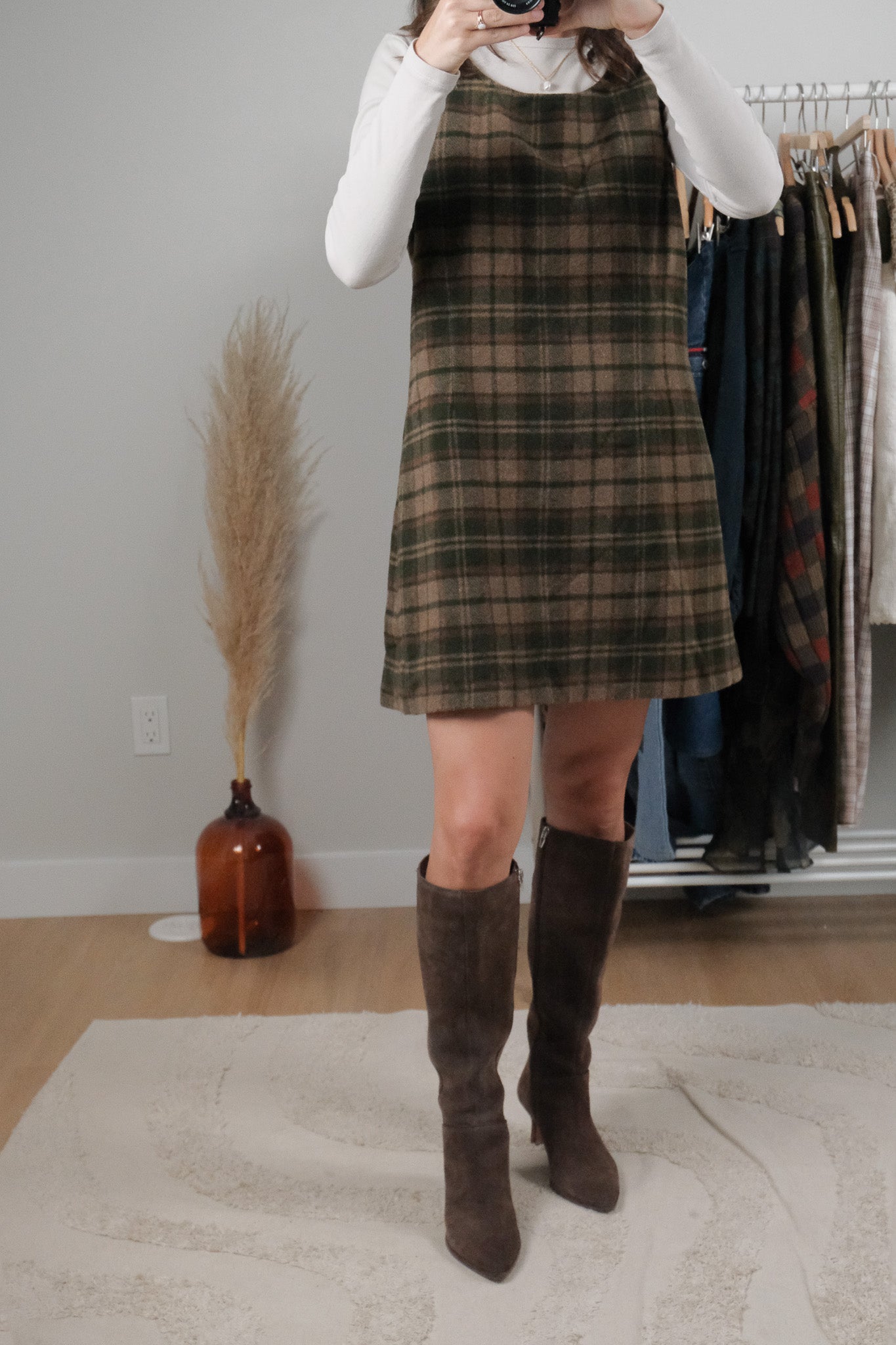 Made in Canada x Vintage x Wool Blend Plaid Dress (M)