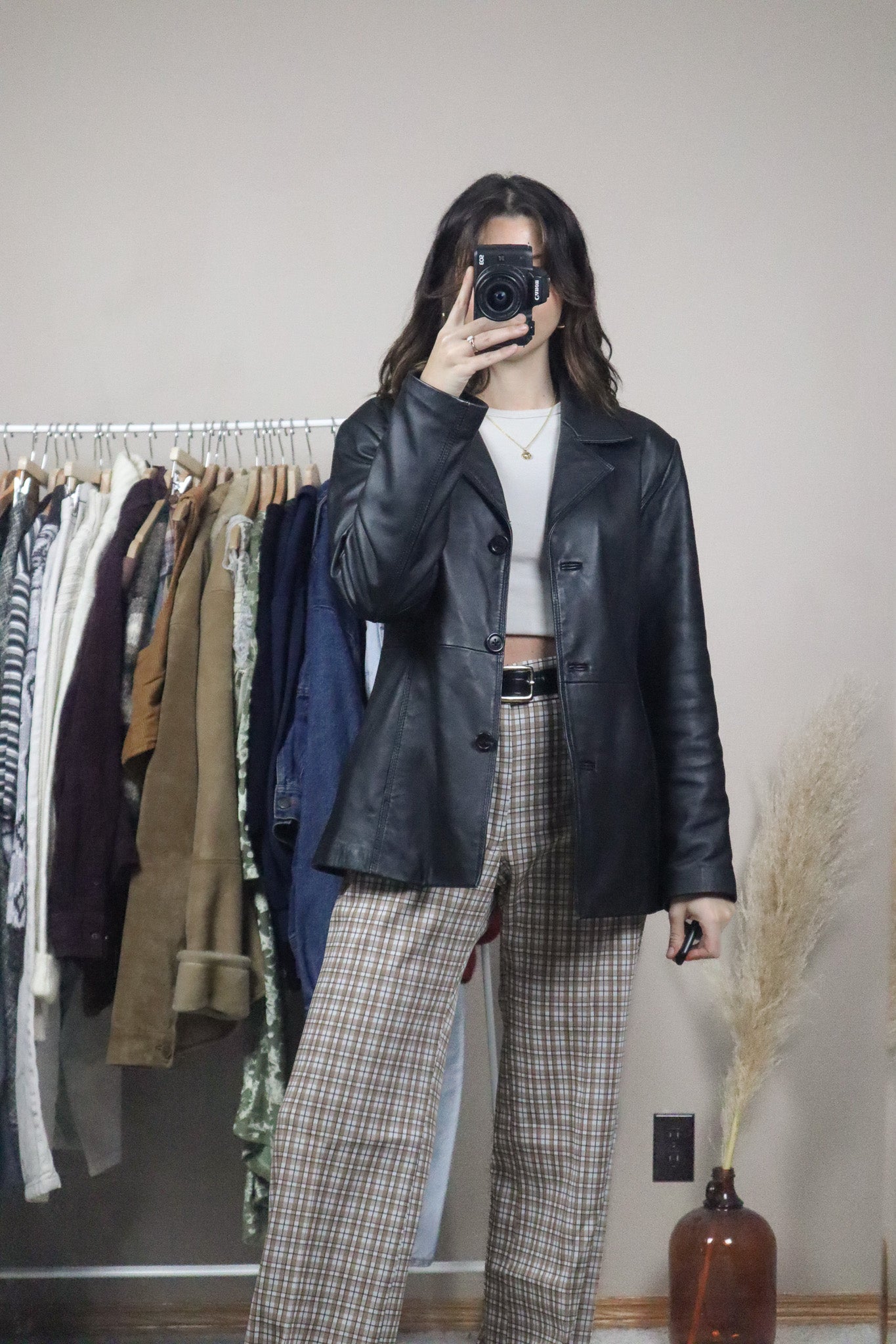 Vintage x Leather Jacket (S/M)