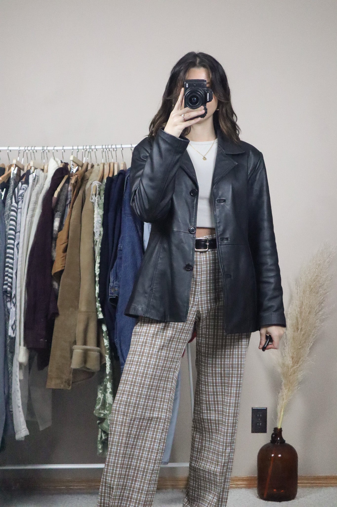 Vintage x Leather Jacket (S/M)