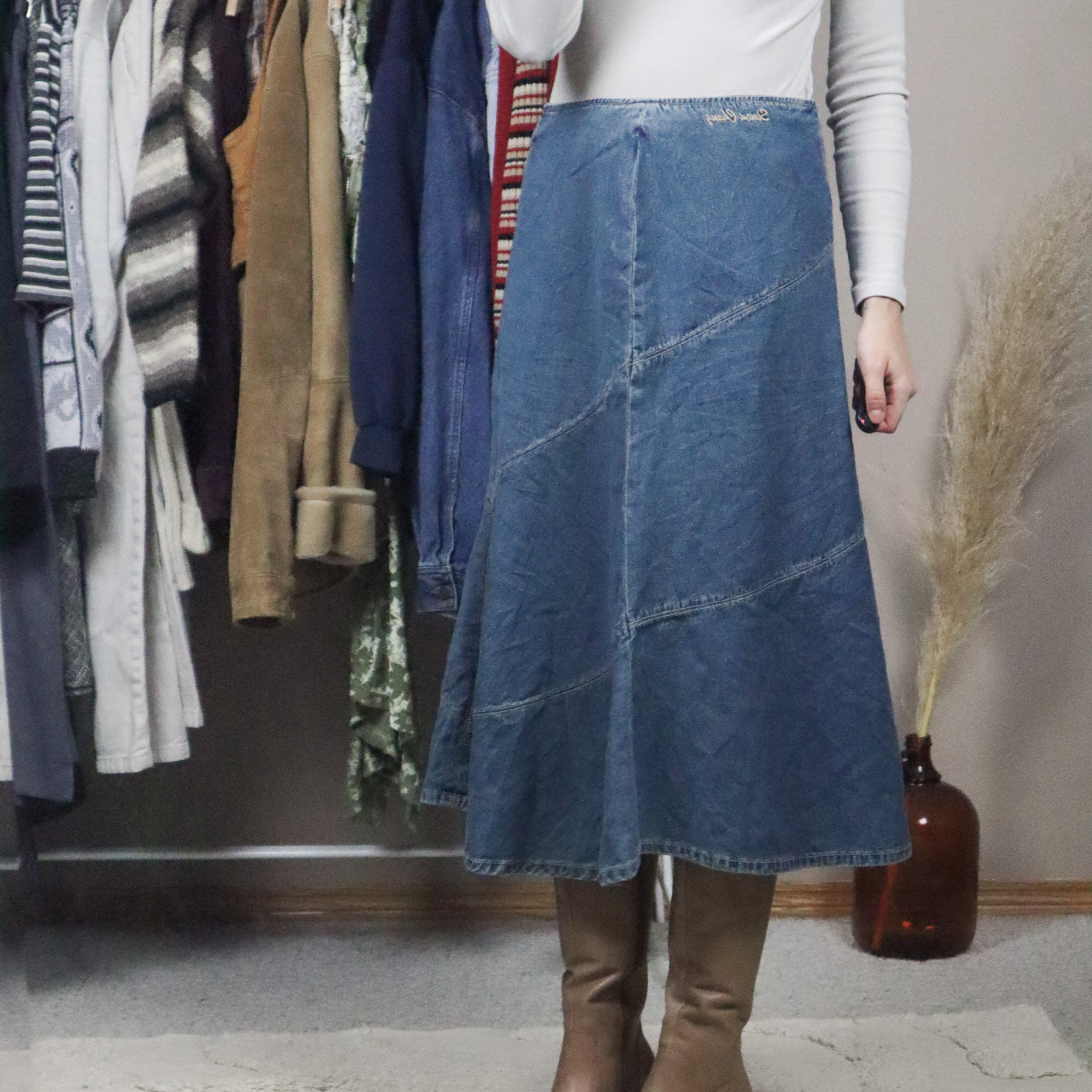 Vintage x Denim Midi Skirt (8)