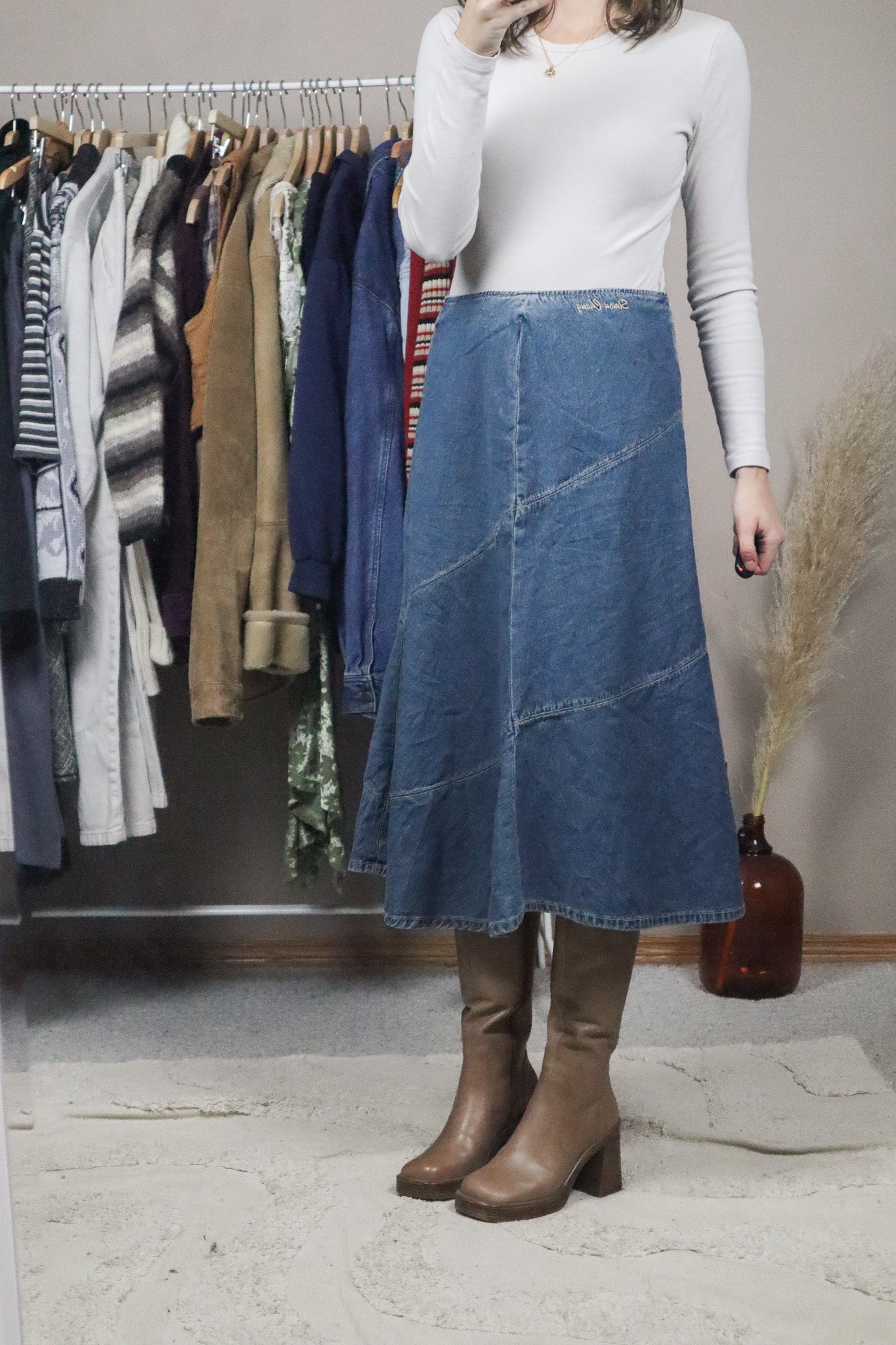 Vintage x Denim Midi Skirt (8)