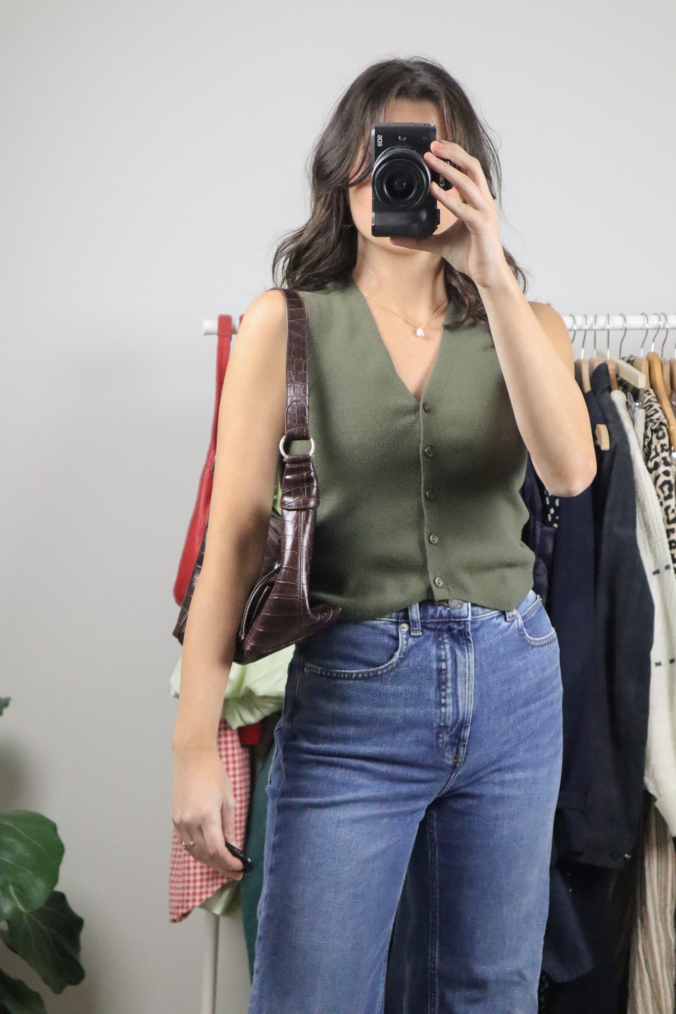 Vintage x Faux Leather Shoulder Bag