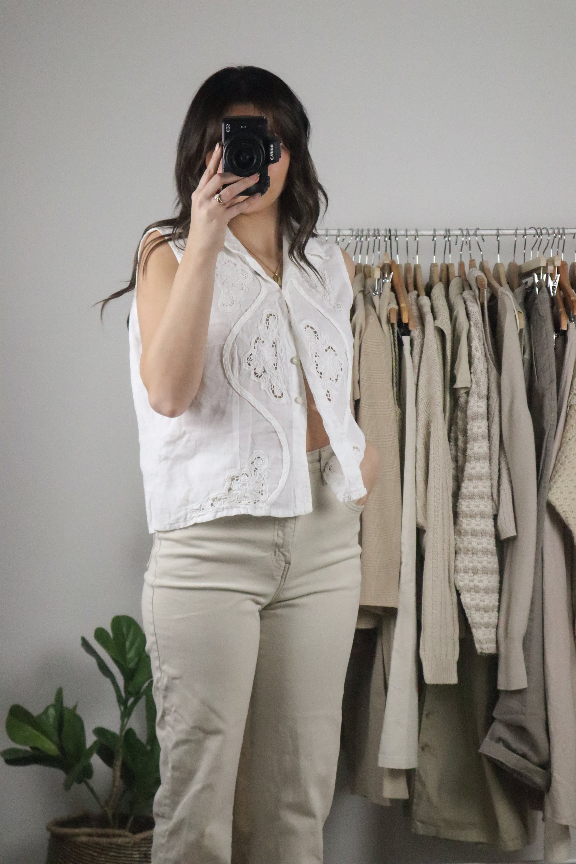 Made in Italy x Vintage x Linen Tank (S/M)