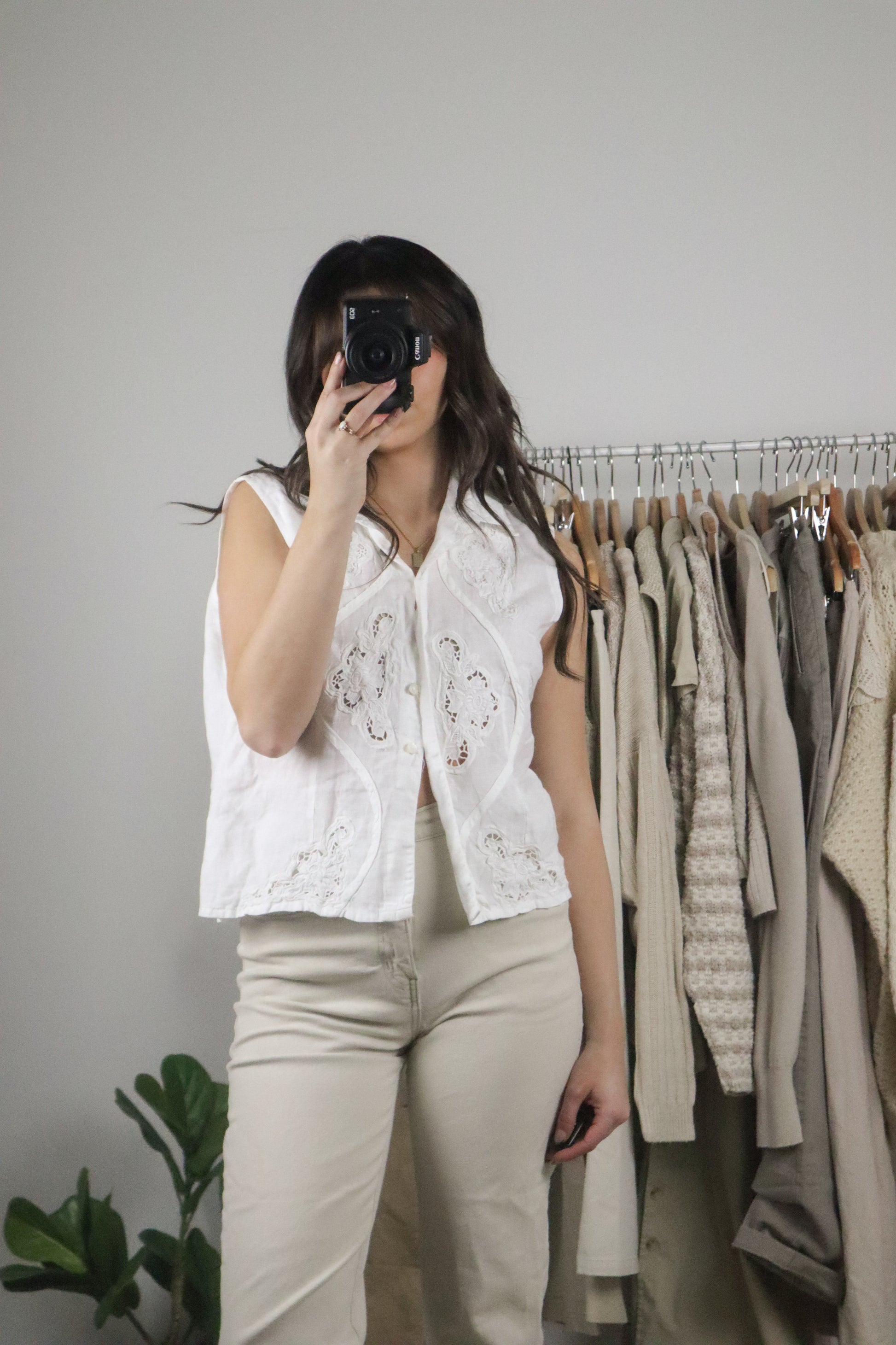 Made in Italy x Vintage x Linen Tank (S/M)