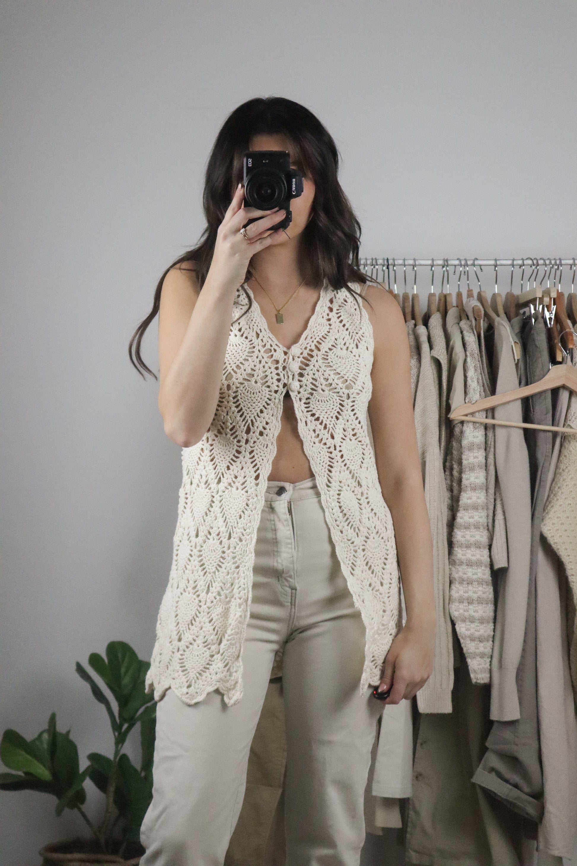 Vintage x Crochet Vest (XS/S)