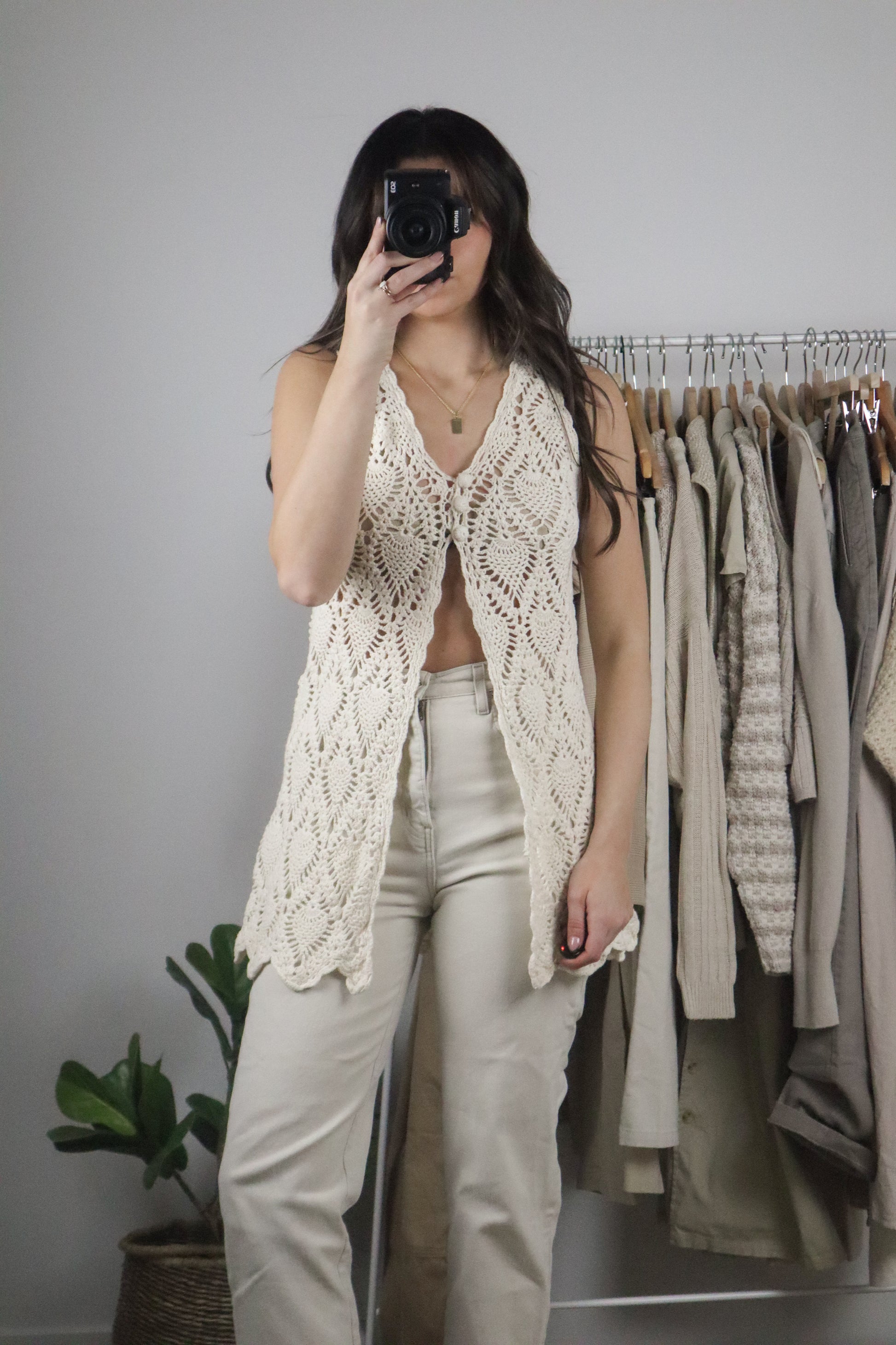 Vintage x Crochet Vest (XS/S)