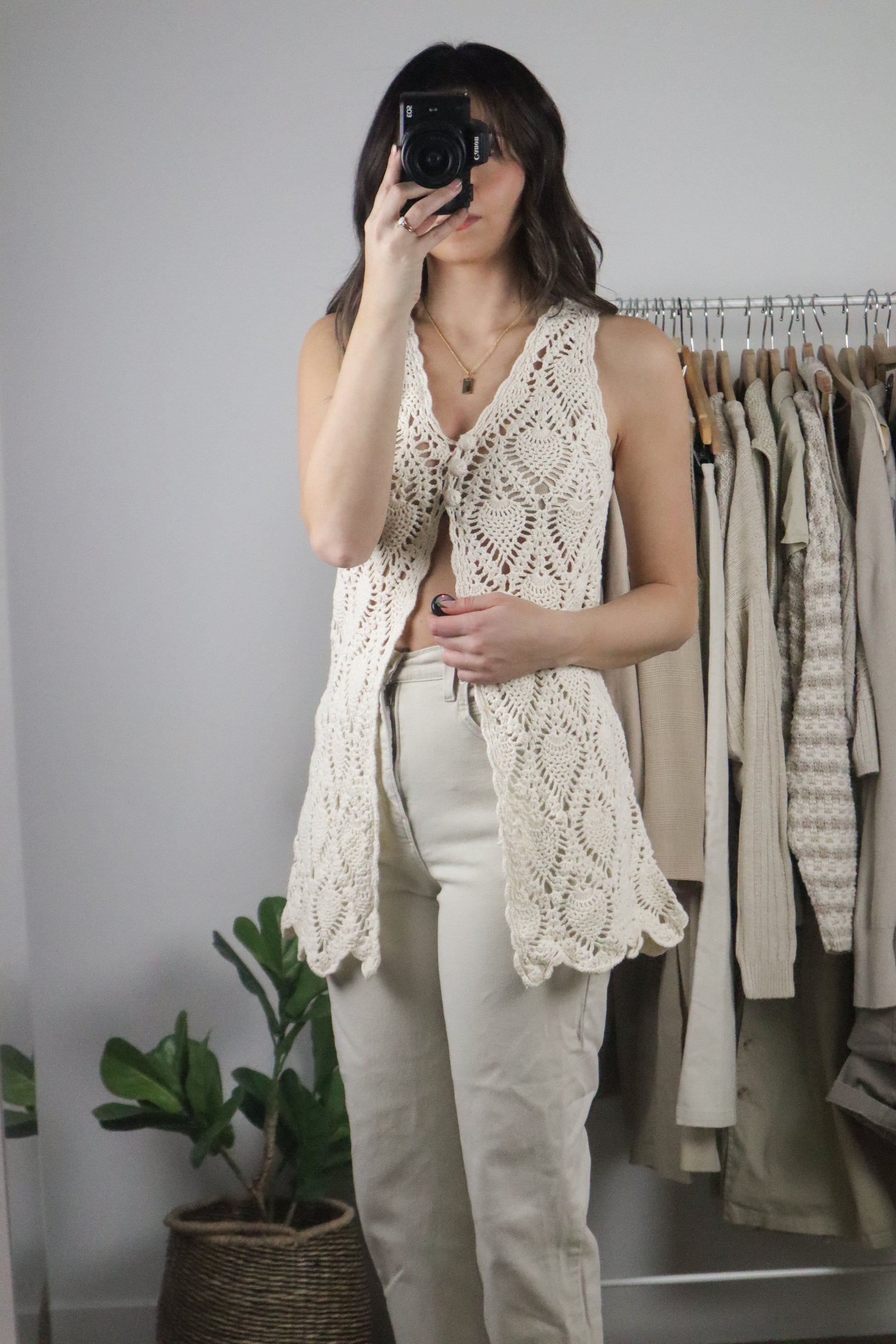 Vintage x Crochet Vest (XS/S)