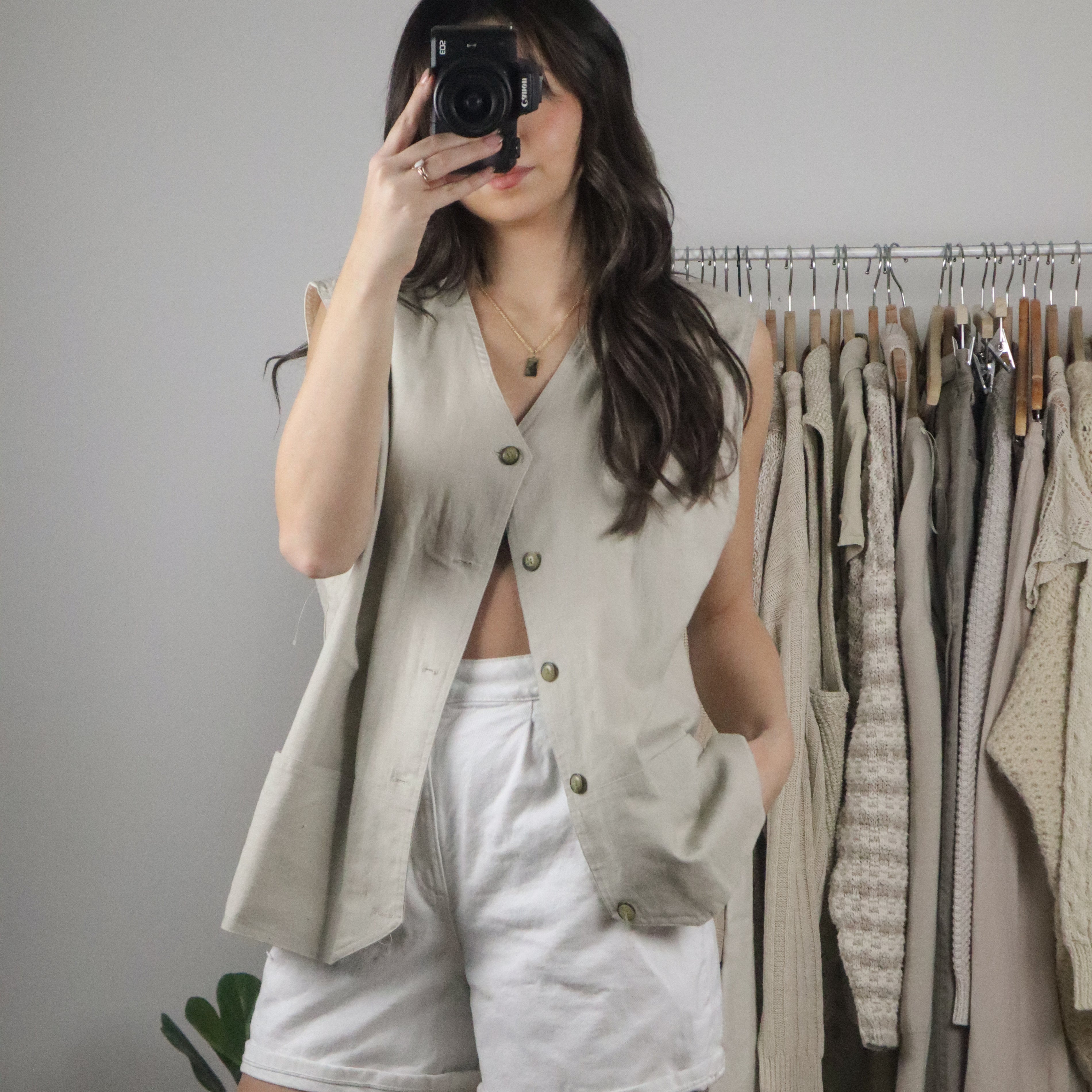 Vintage x Linen Blend Vest (L/XL)