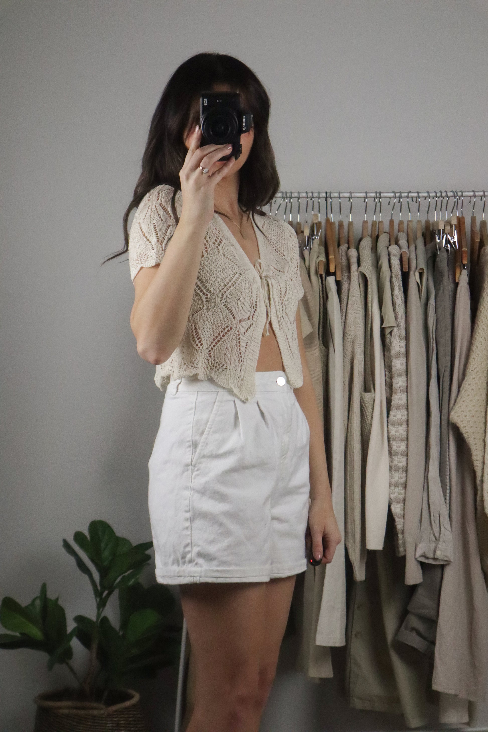 Vintage x Short-Sleeve Tie Top (S)