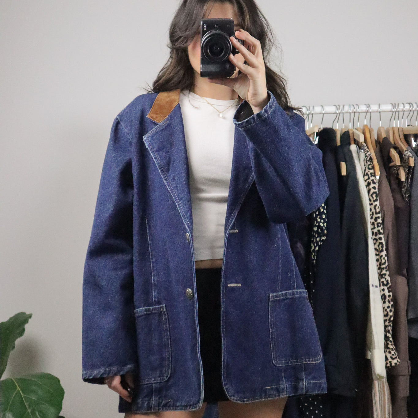 Made in USA x Vintage x Denim/Faux Suede Jacket (L)
