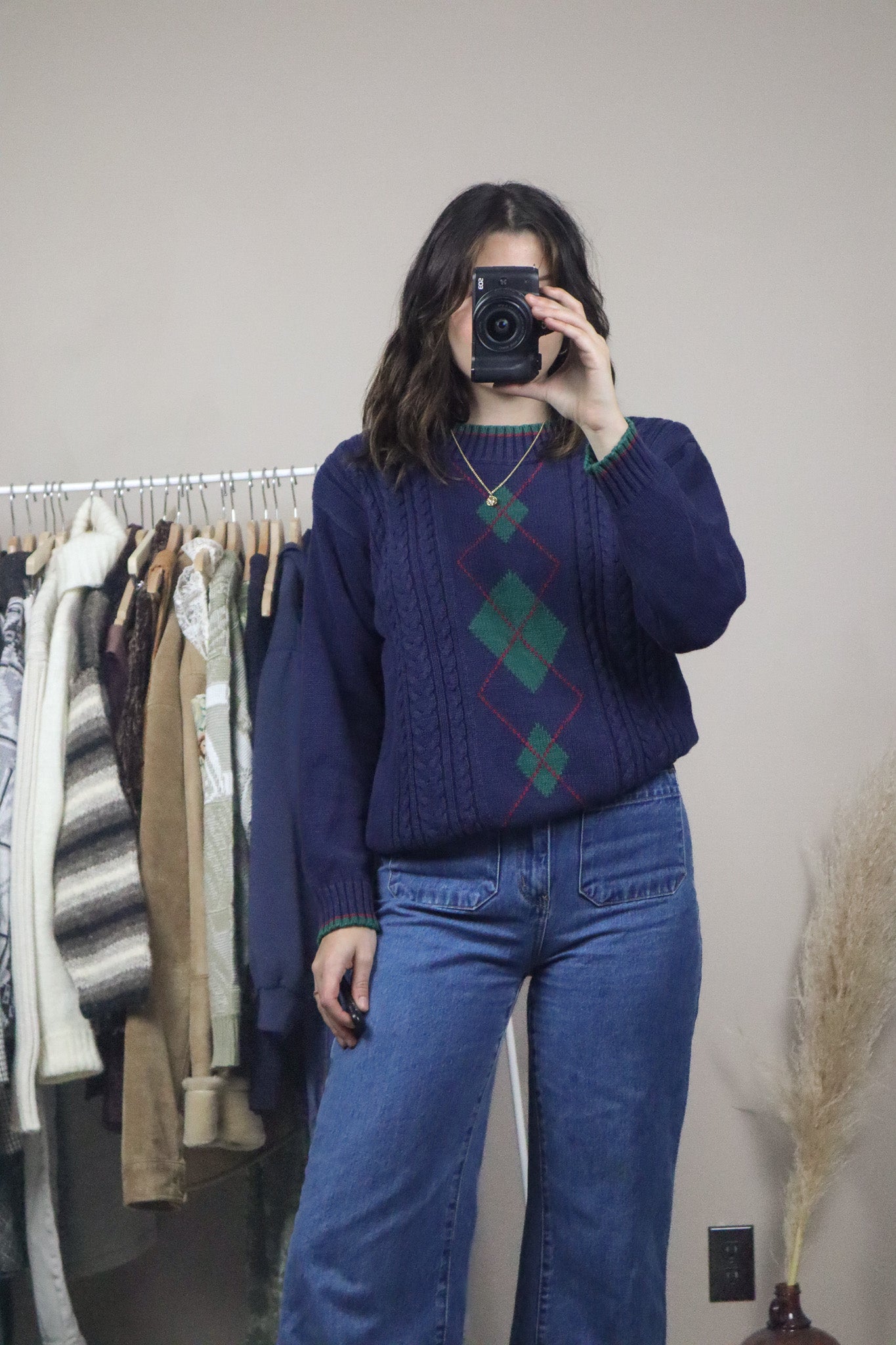 Vintage x Argyle Knit (S)