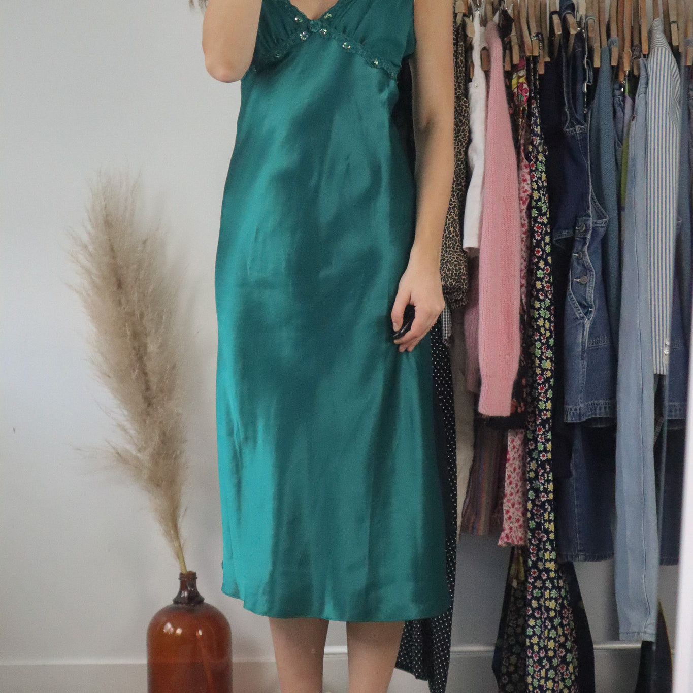 Vintage x Satin Floral Maxi Dress (6/8)