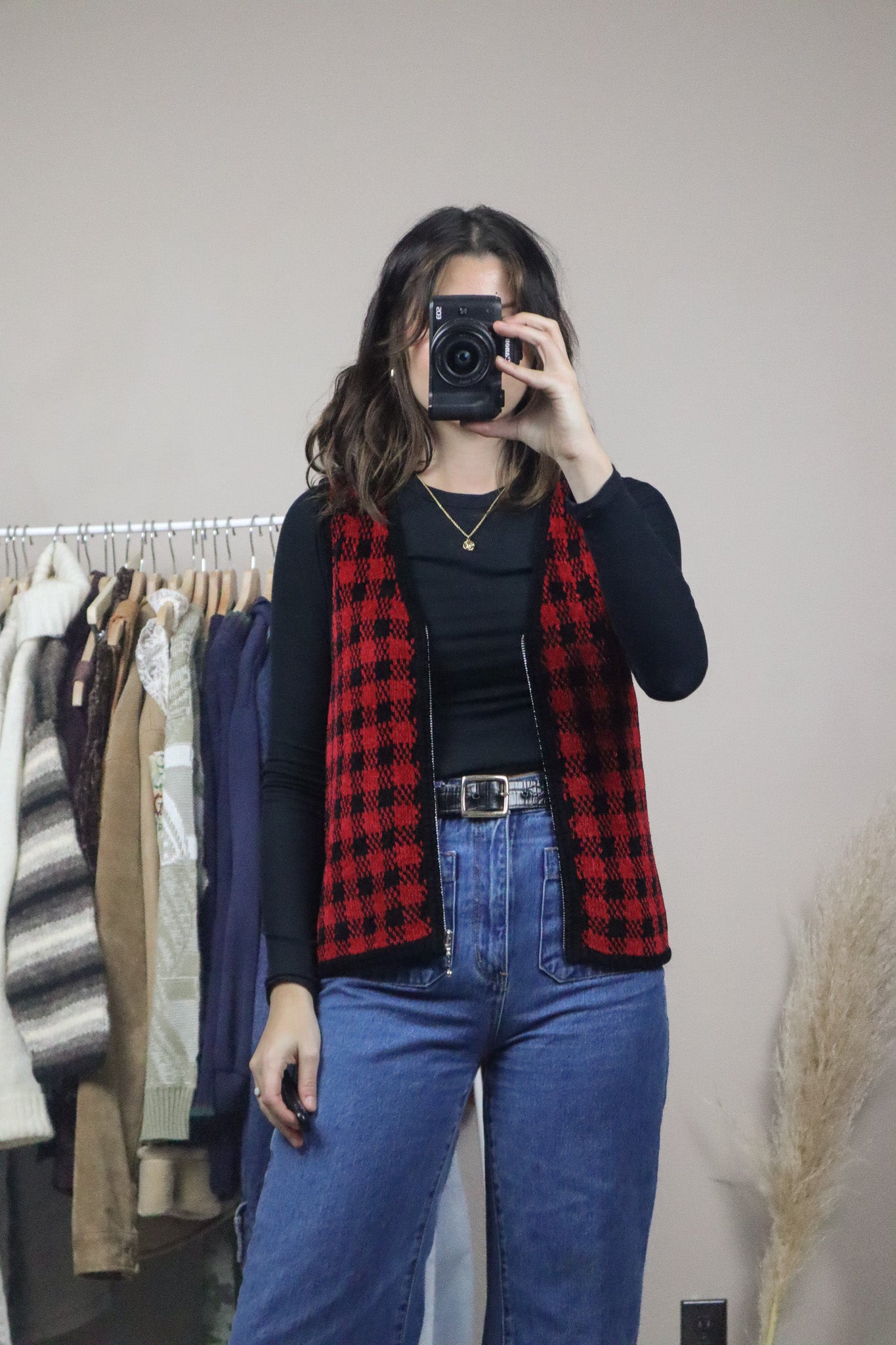 Vintage x Chenille Houndstooth Vest (S)