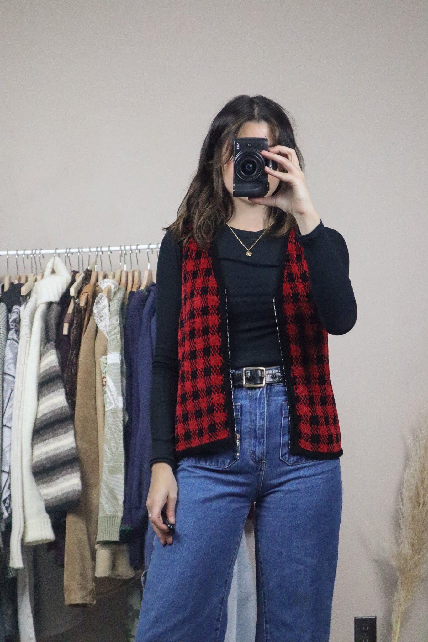Vintage x Chenille Houndstooth Vest (S)