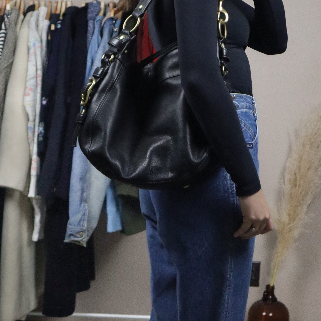 Vintage x Coach x Leather Hobo Bag