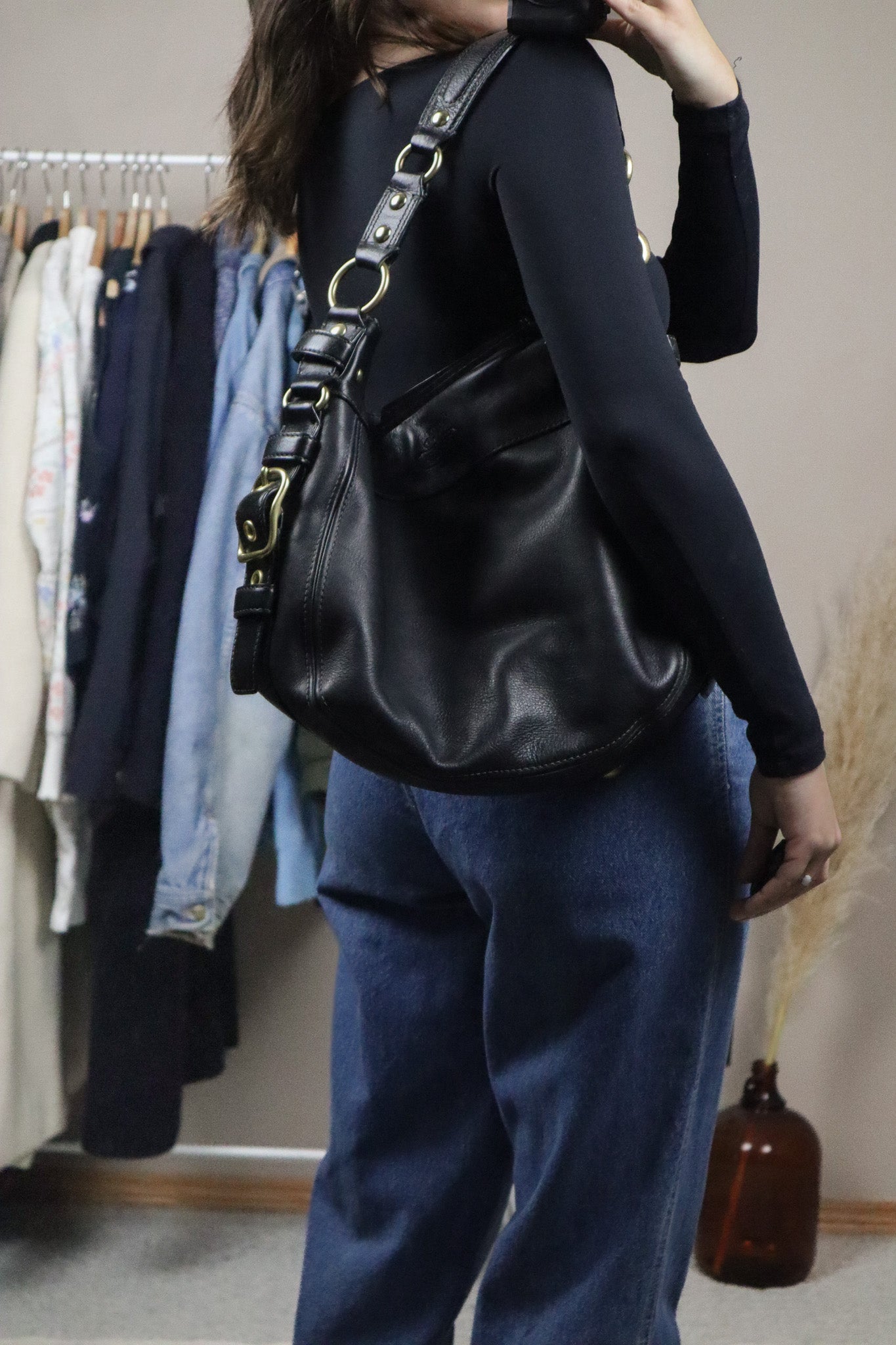 Vintage x Coach x Leather Hobo Bag