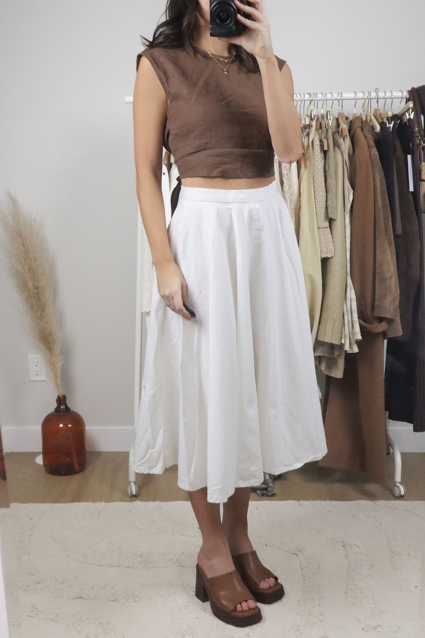 Vintage x Hand Made Cotton Midi Skirt (4/6)