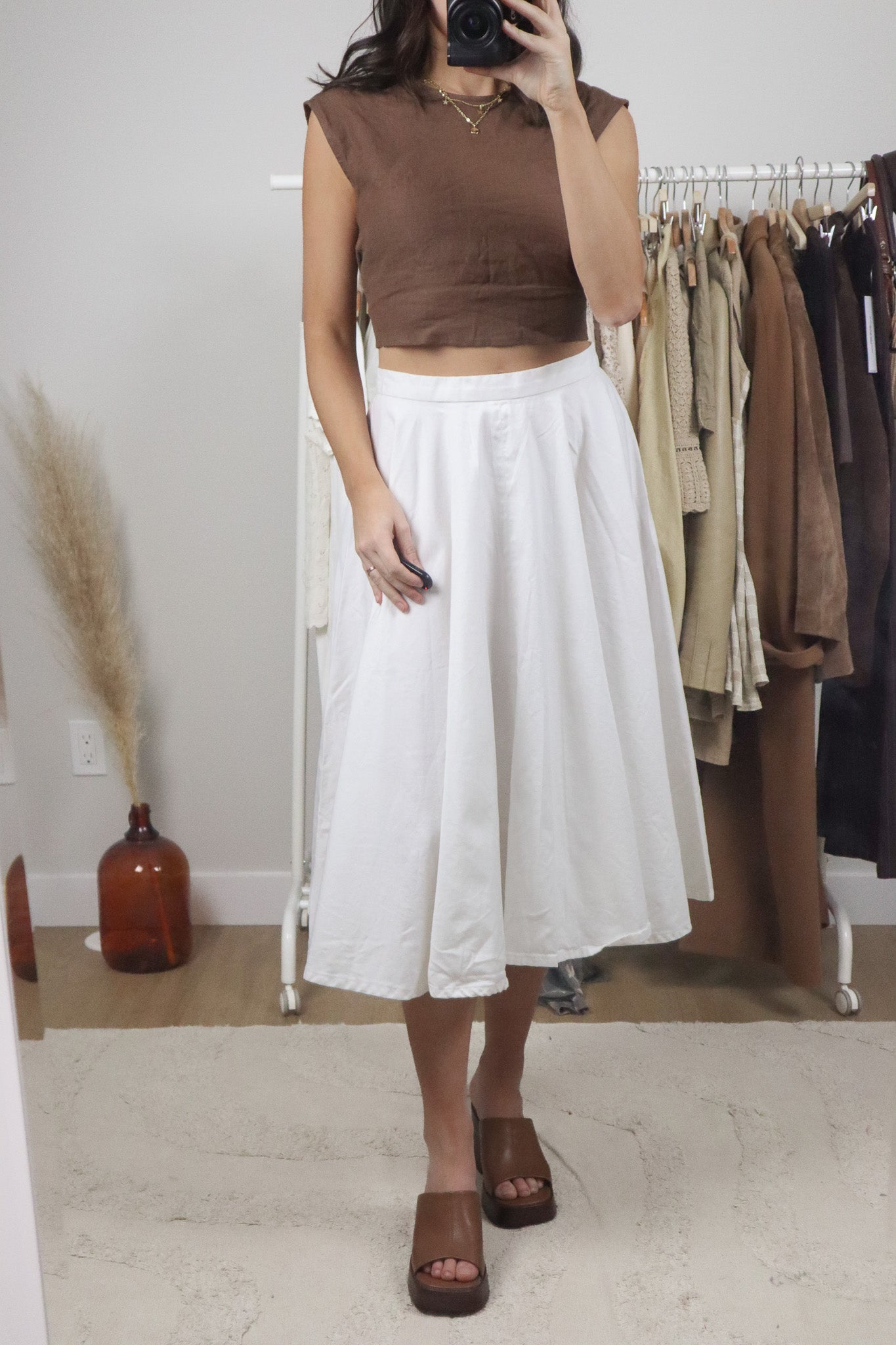 Vintage x Hand Made Cotton Midi Skirt (4/6)