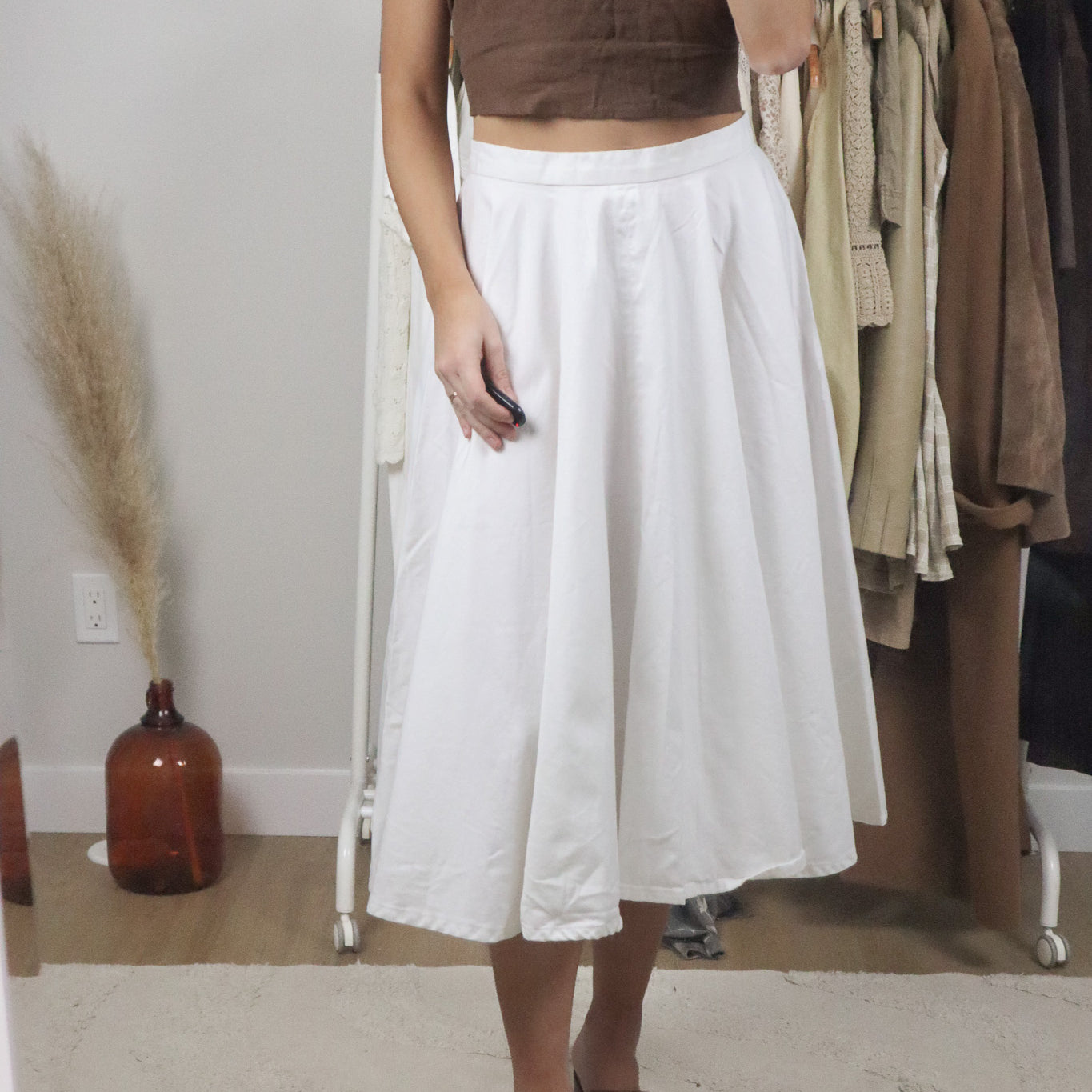 Vintage x Hand Made Cotton Midi Skirt (4/6)