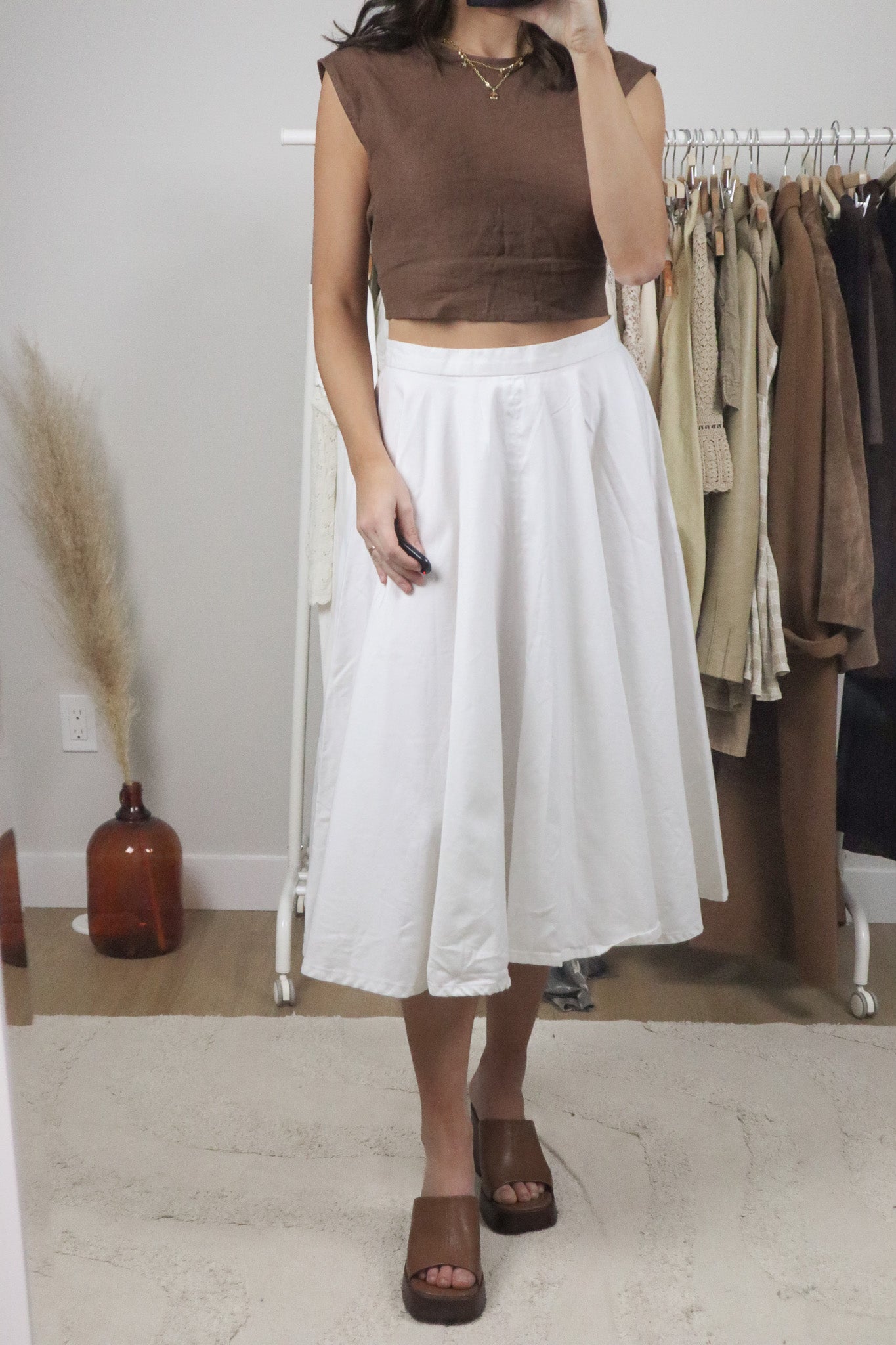 Vintage x Hand Made Cotton Midi Skirt (4/6)