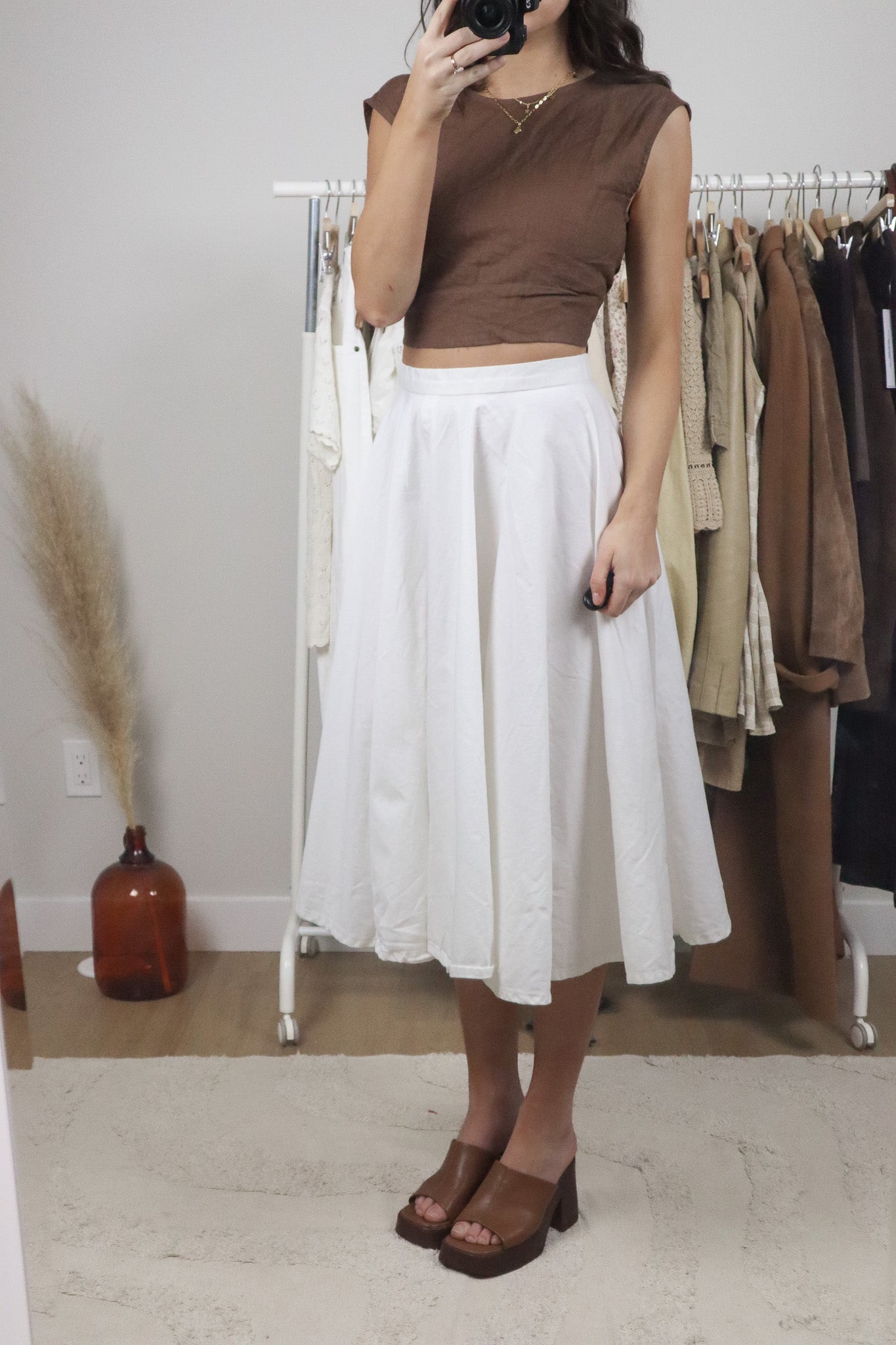 Vintage x Hand Made Cotton Midi Skirt (4/6)