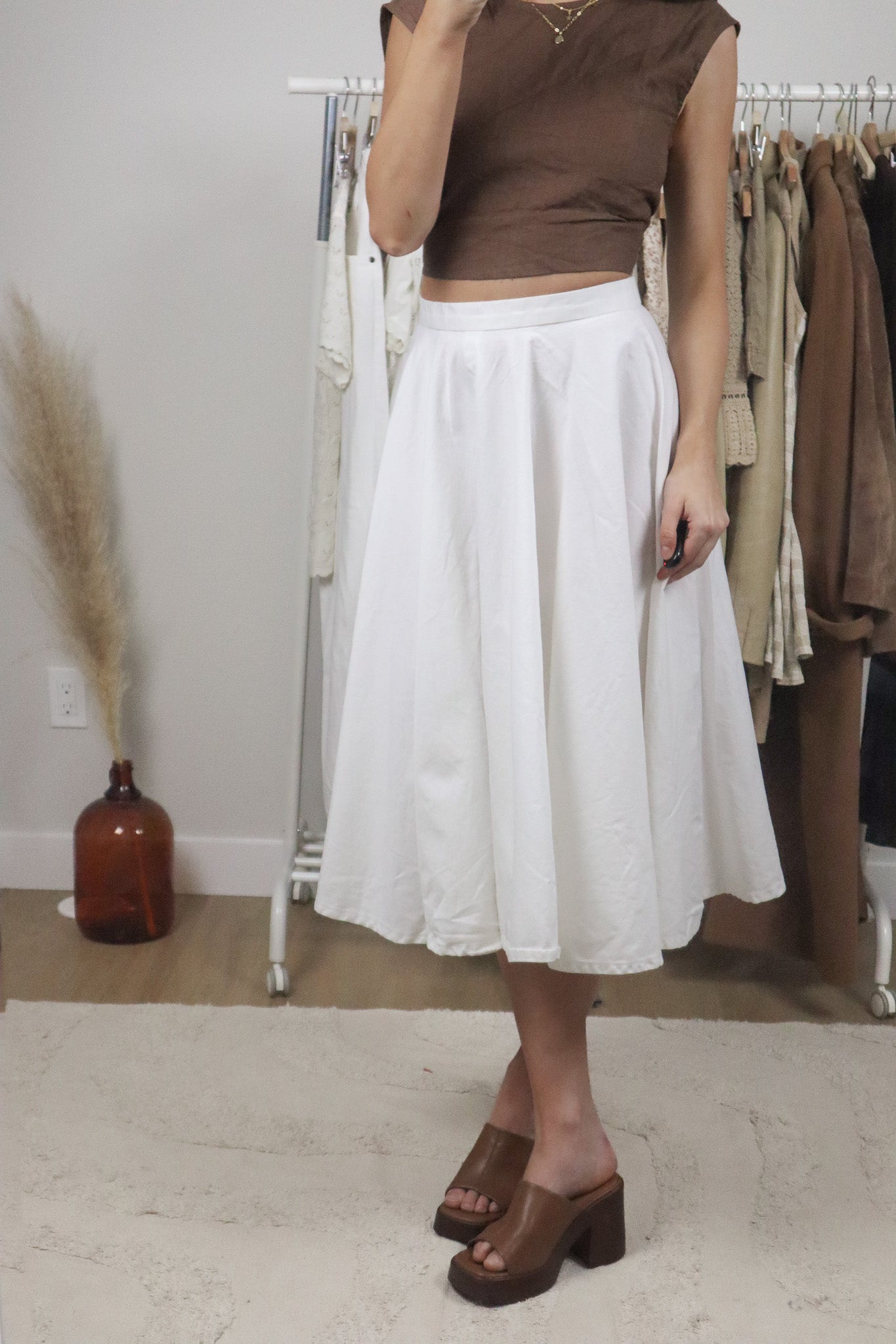 Vintage x Hand Made Cotton Midi Skirt (4/6)
