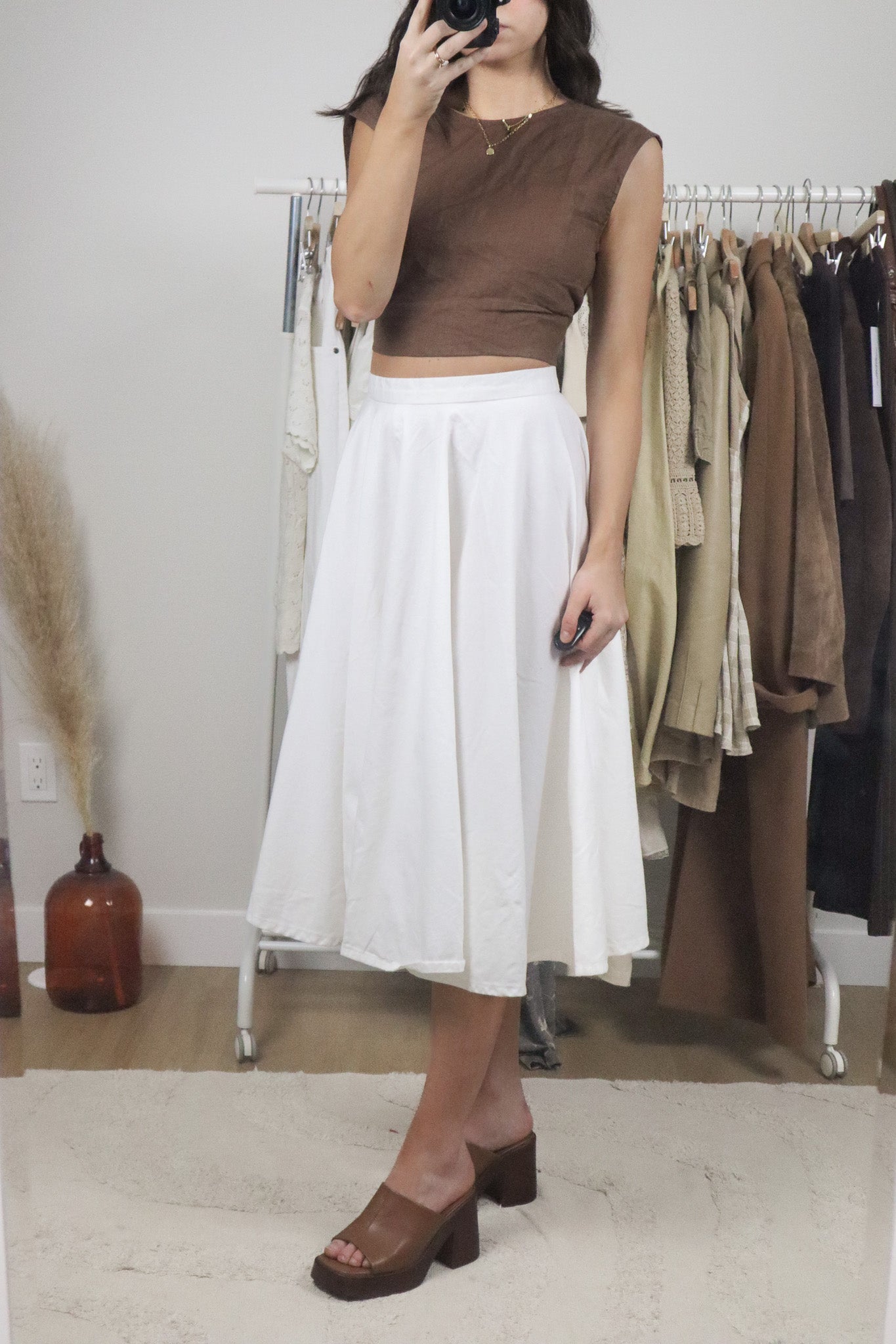 Vintage x Hand Made Cotton Midi Skirt (4/6)