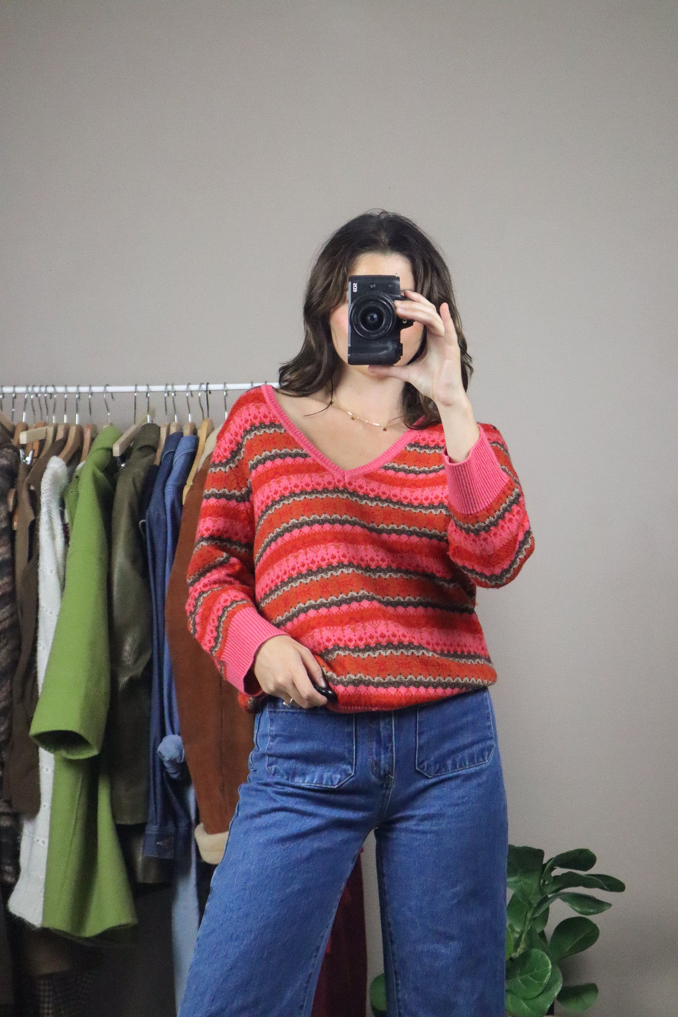 Vintage x Merino Wool Patterned Sweater (M)