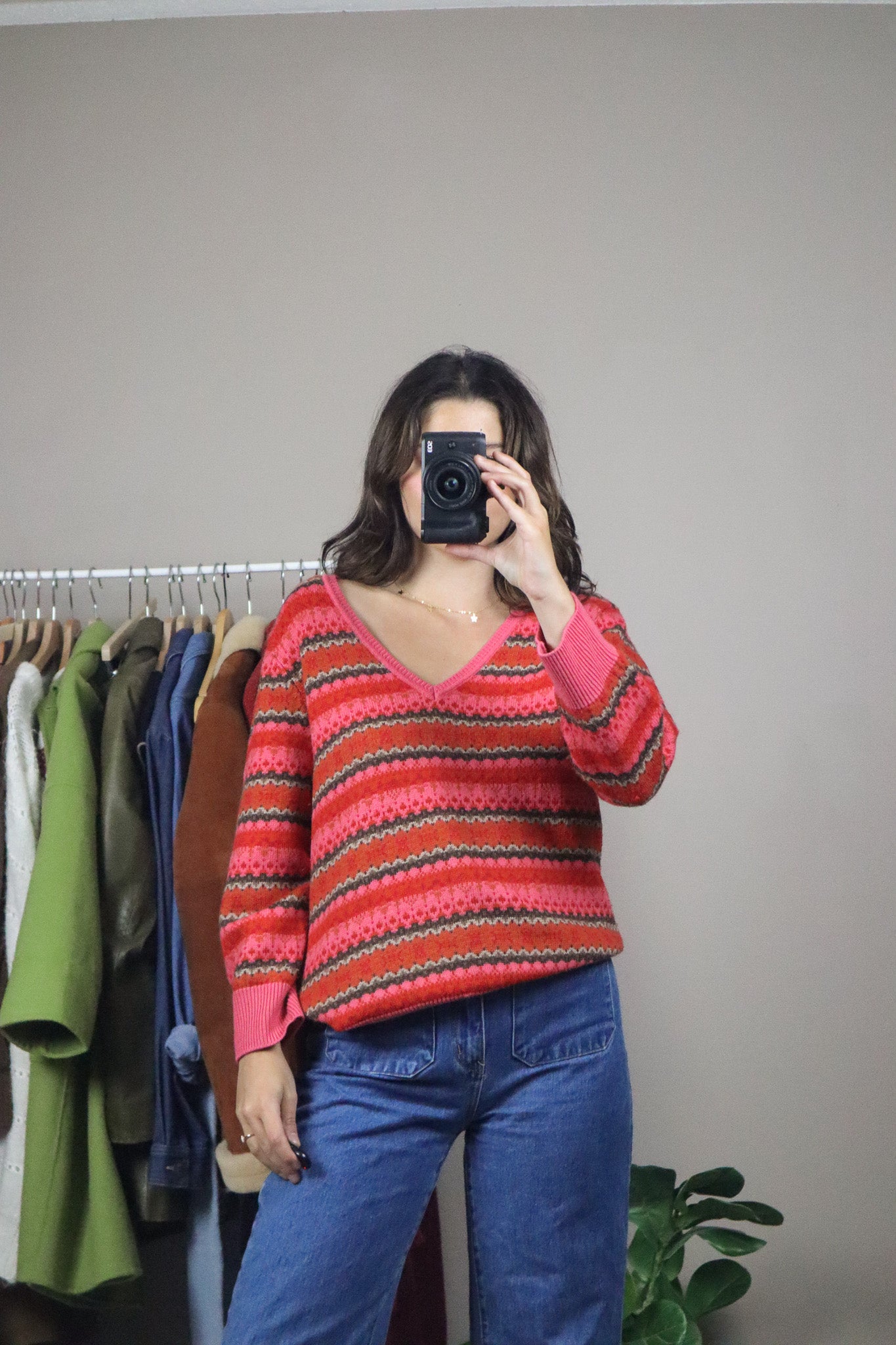 Vintage x Merino Wool Patterned Sweater (M)