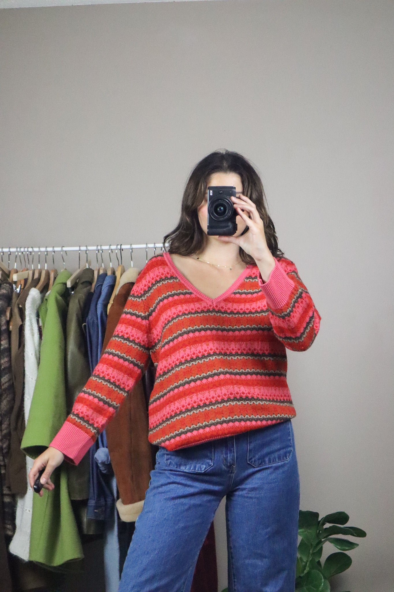 Vintage x Merino Wool Patterned Sweater (M)