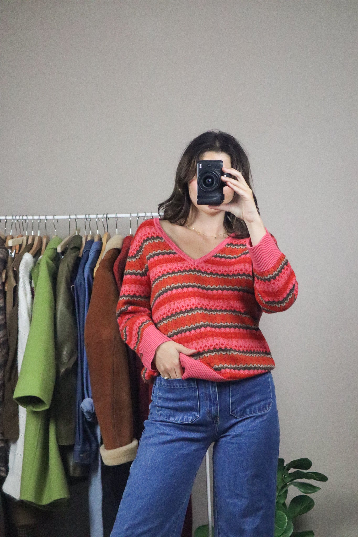 Vintage x Merino Wool Patterned Sweater (M)