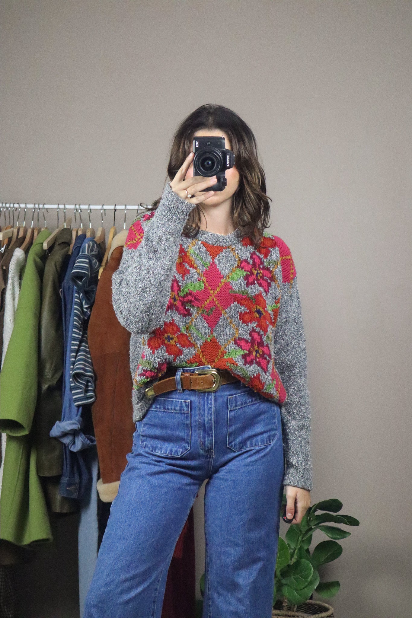 Vintage x Wool Blend Patterned Knit (S)