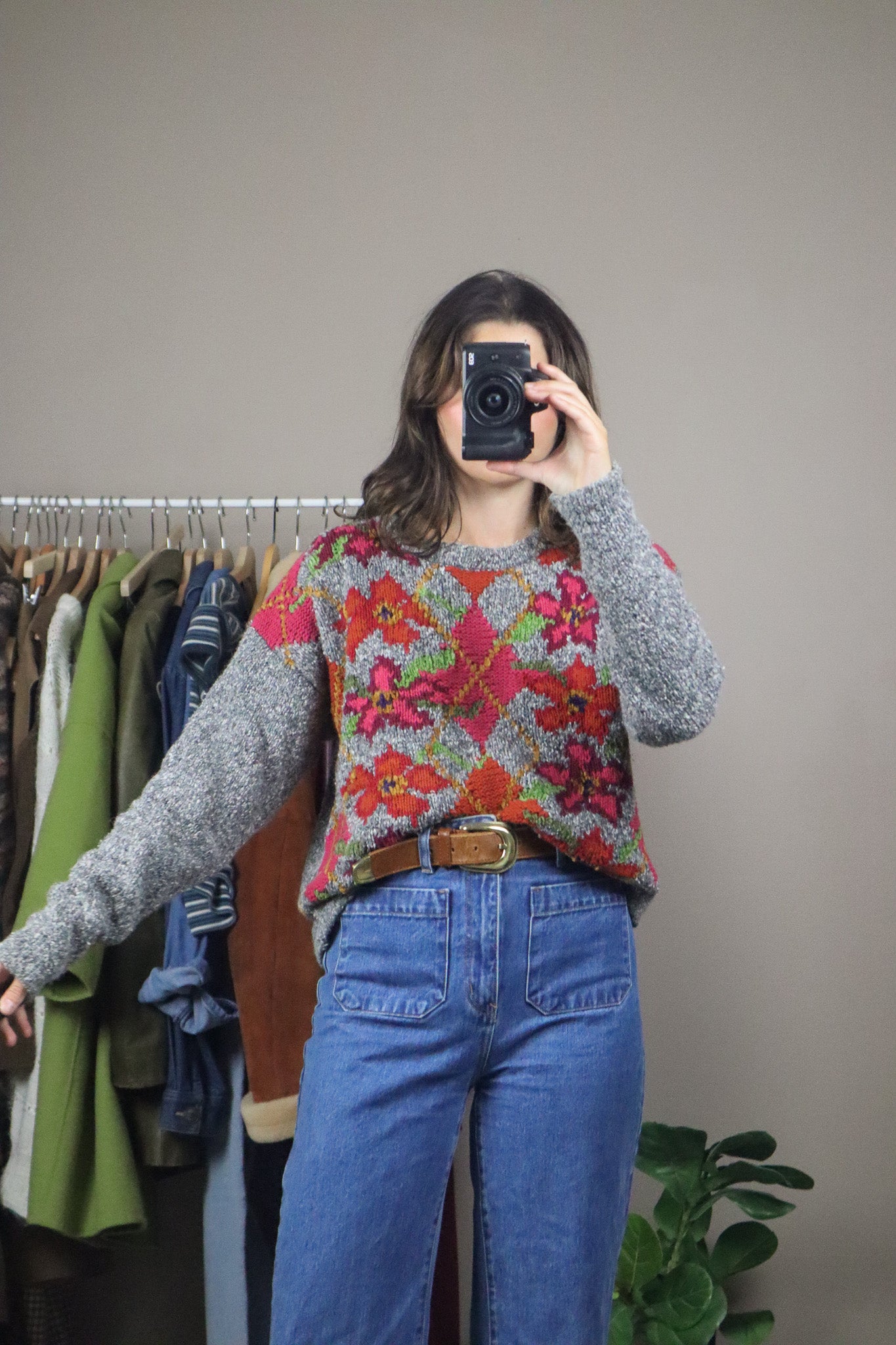 Vintage x Wool Blend Patterned Knit (S)