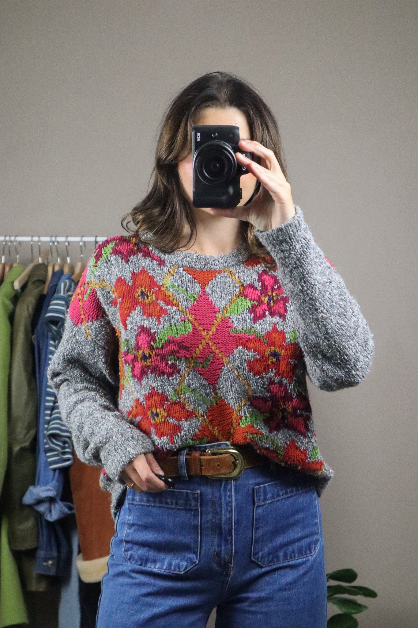 Vintage x Wool Blend Patterned Knit (S)