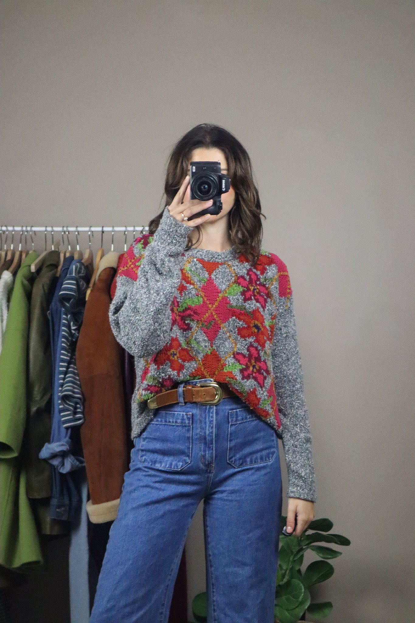 Vintage x Wool Blend Patterned Knit (S)