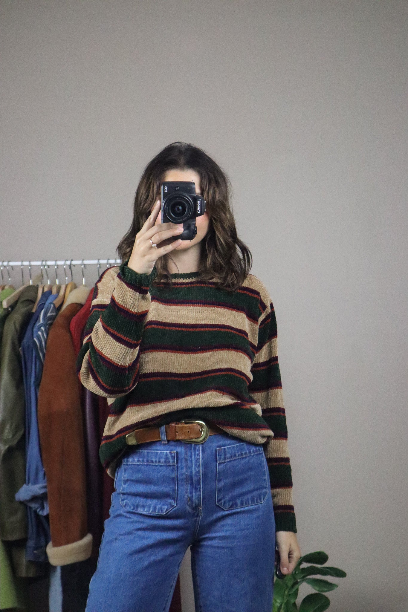 Vintage x Chenille Striped Sweater (S/M)