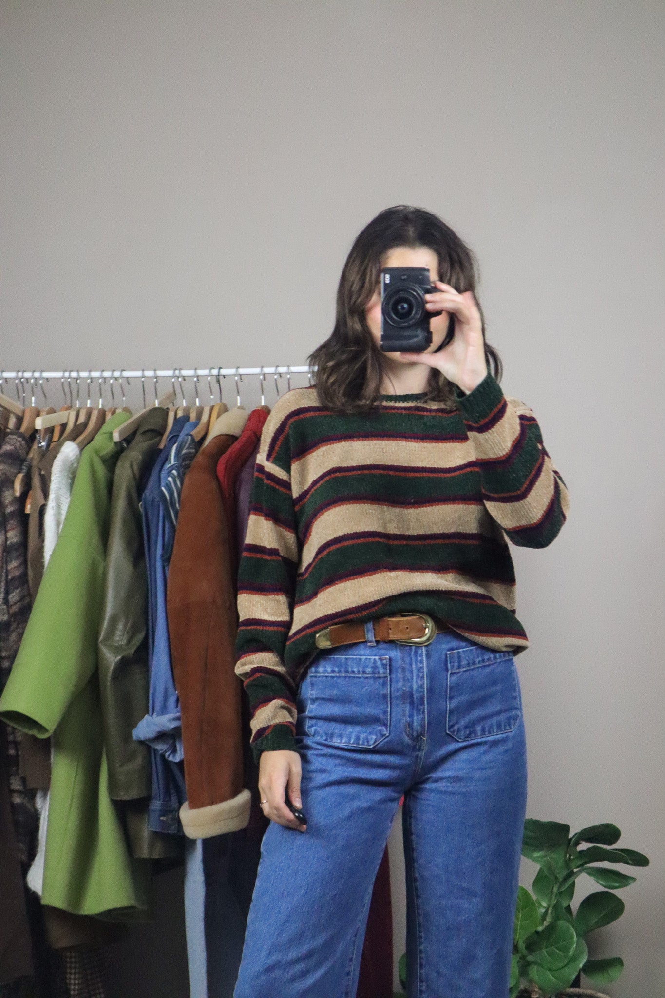 Vintage x Chenille Striped Sweater (S/M)