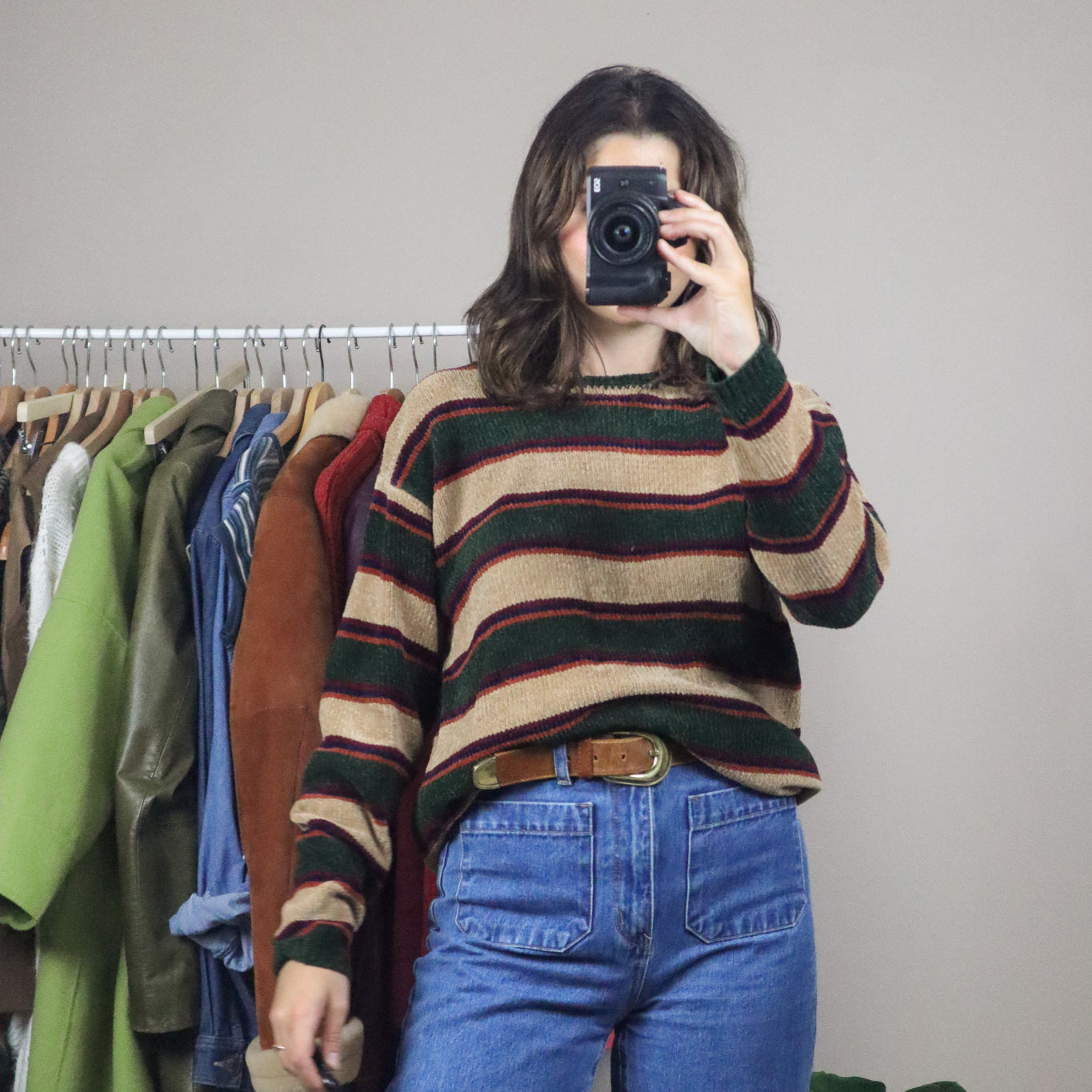 Vintage x Chenille Striped Sweater (S/M)