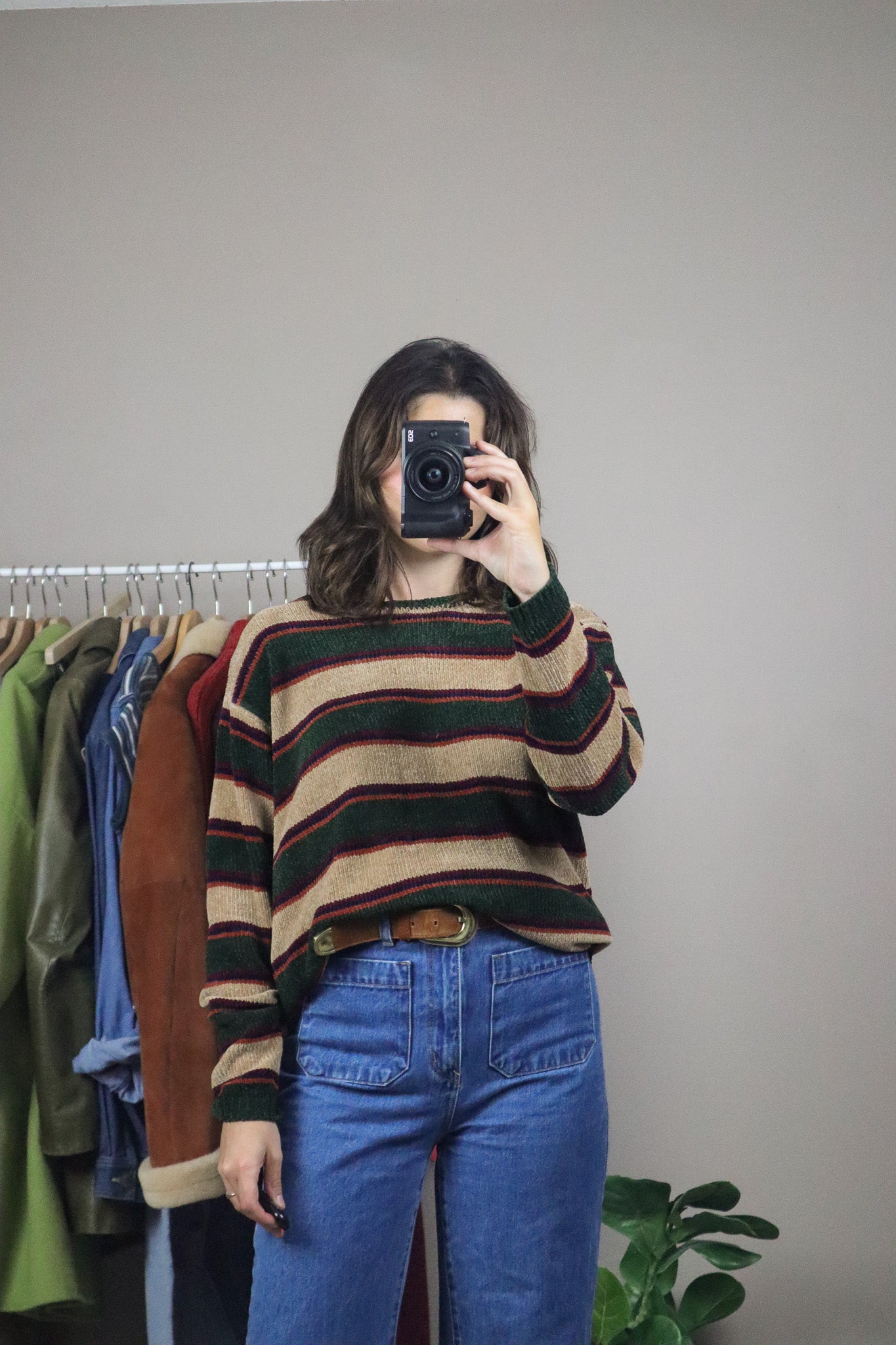 Vintage x Chenille Striped Sweater (S/M)
