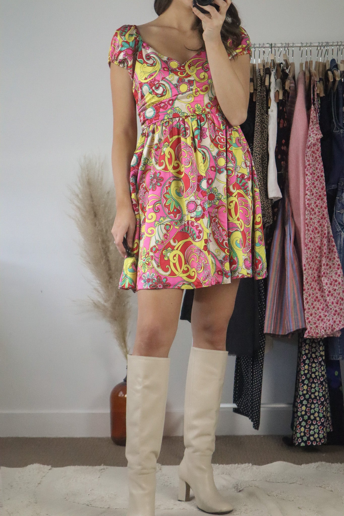 Y2K x Betsey Johnson Silk Pattered Dress (6/8)