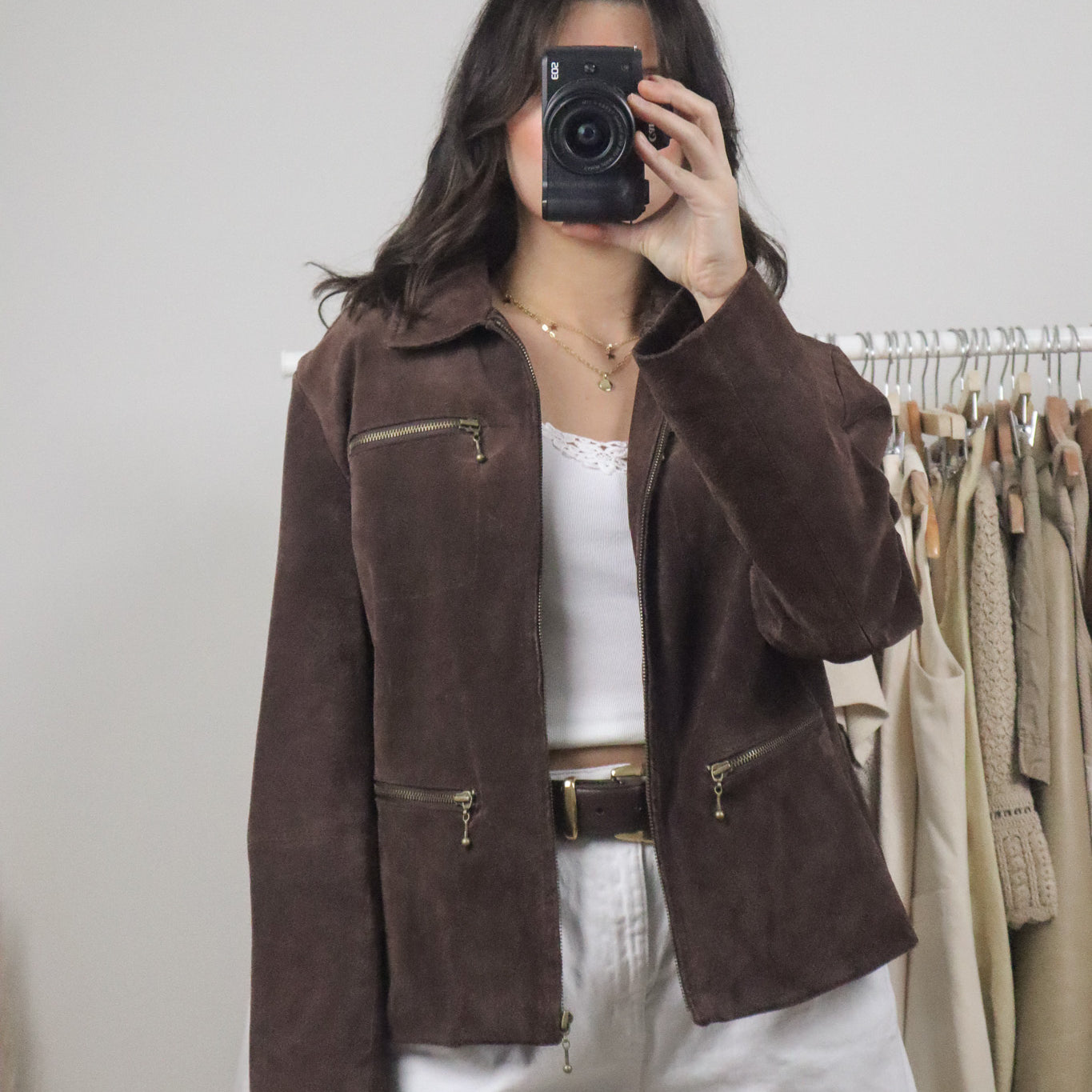 Vintage x Suede Zipper Jacket (S/M)