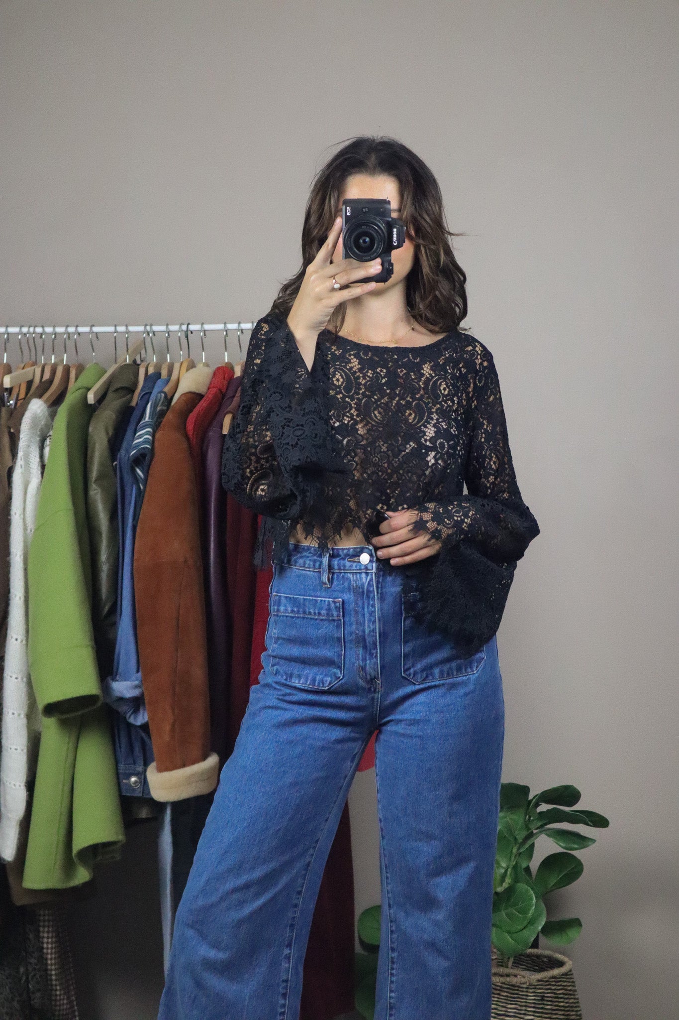 For Love & Lemons x Lace Cropped Blouse (S)