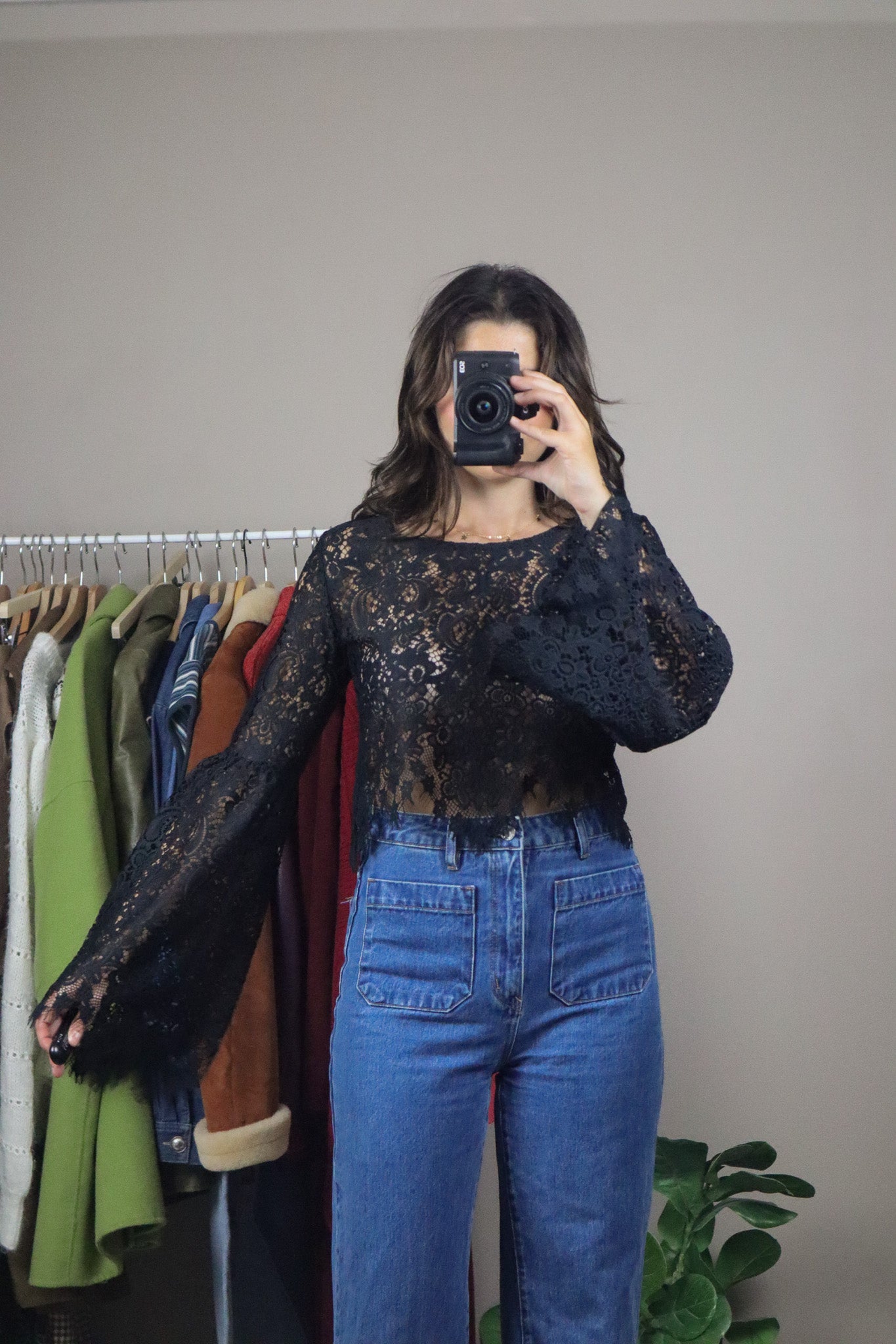 For Love & Lemons x Lace Cropped Blouse (S)